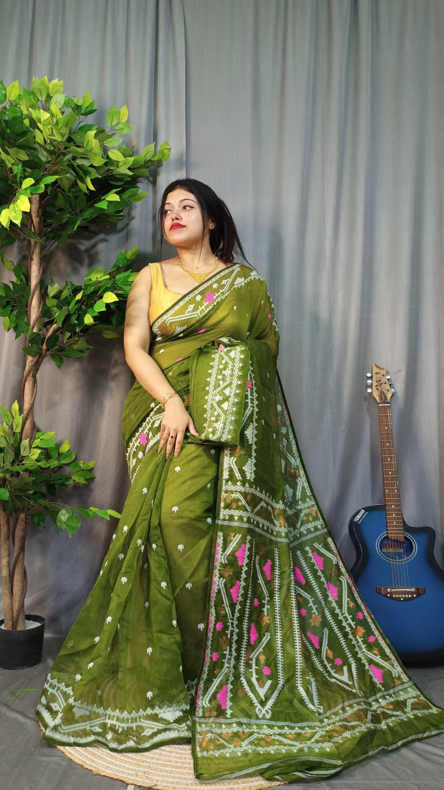 Exclusive Korat Dhakai Jamdani Saree – All-Over Work | Premium Weaving Collection