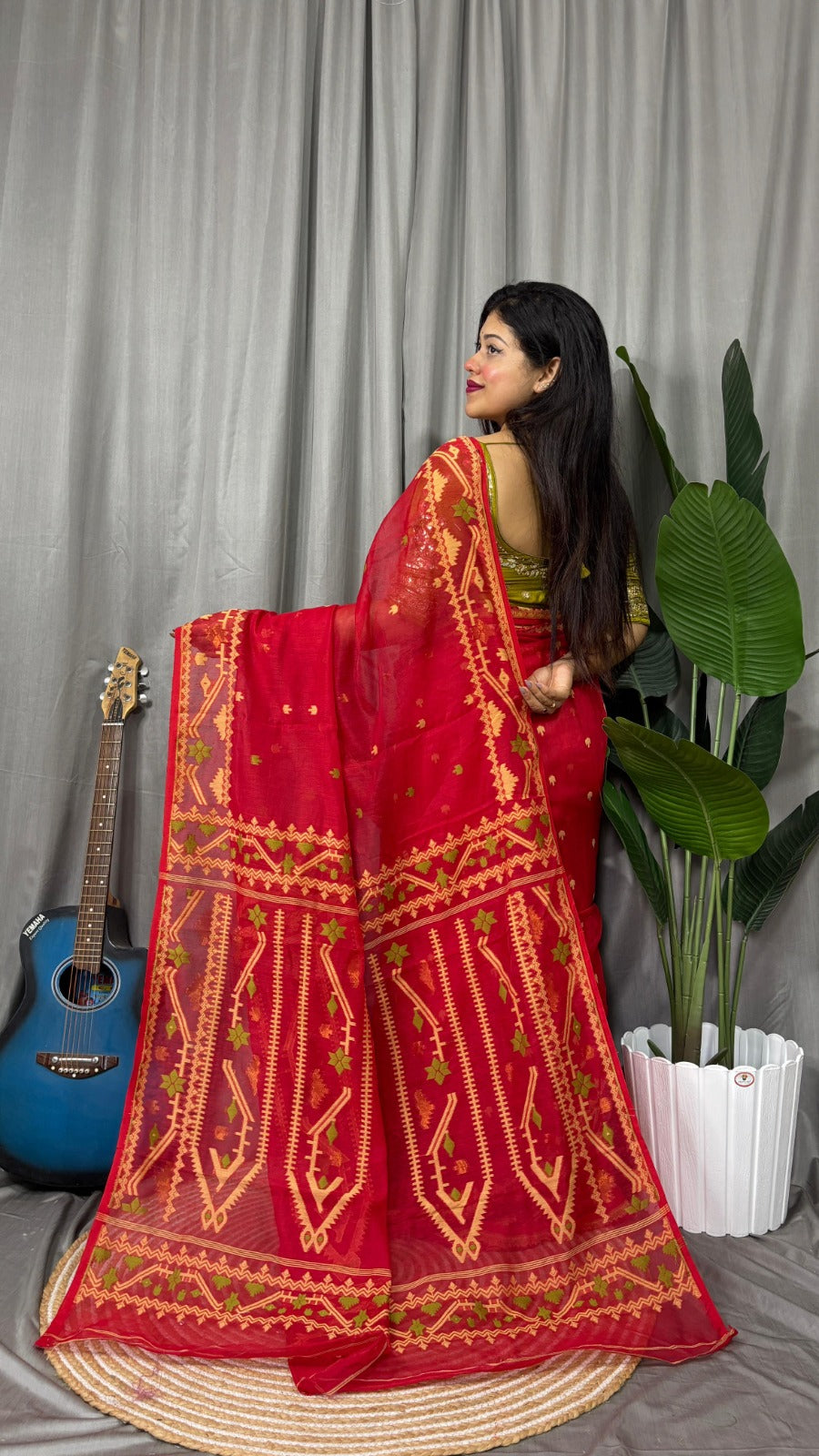 Exclusive Korat Dhakai Jamdani Saree – All-Over Work | Premium Weaving Collection