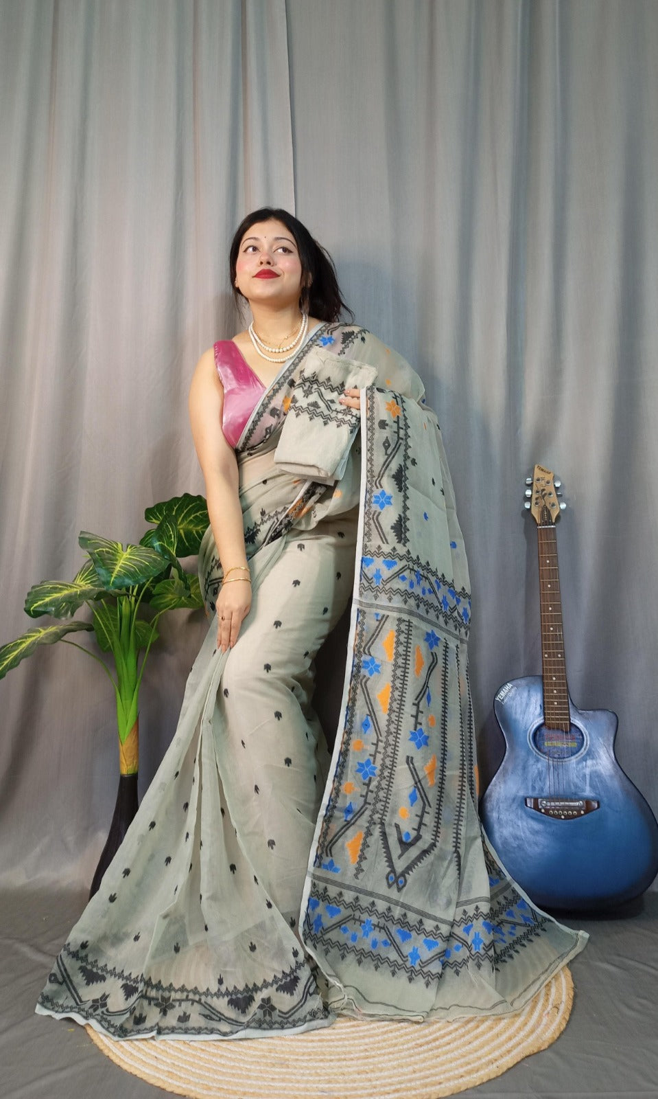 Exclusive Korat Dhakai Jamdani Saree – All-Over Work | Premium Weaving Collection