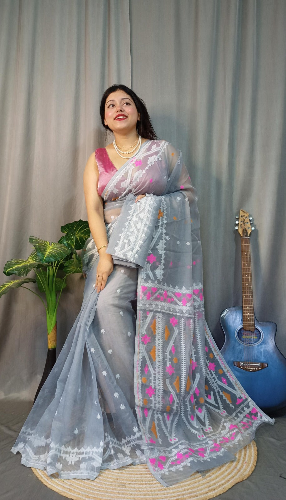 Exclusive Korat Dhakai Jamdani Saree – All-Over Work | Premium Weaving Collection