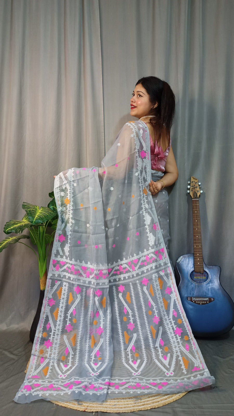 Exclusive Korat Dhakai Jamdani Saree – All-Over Work | Premium Weaving Collection