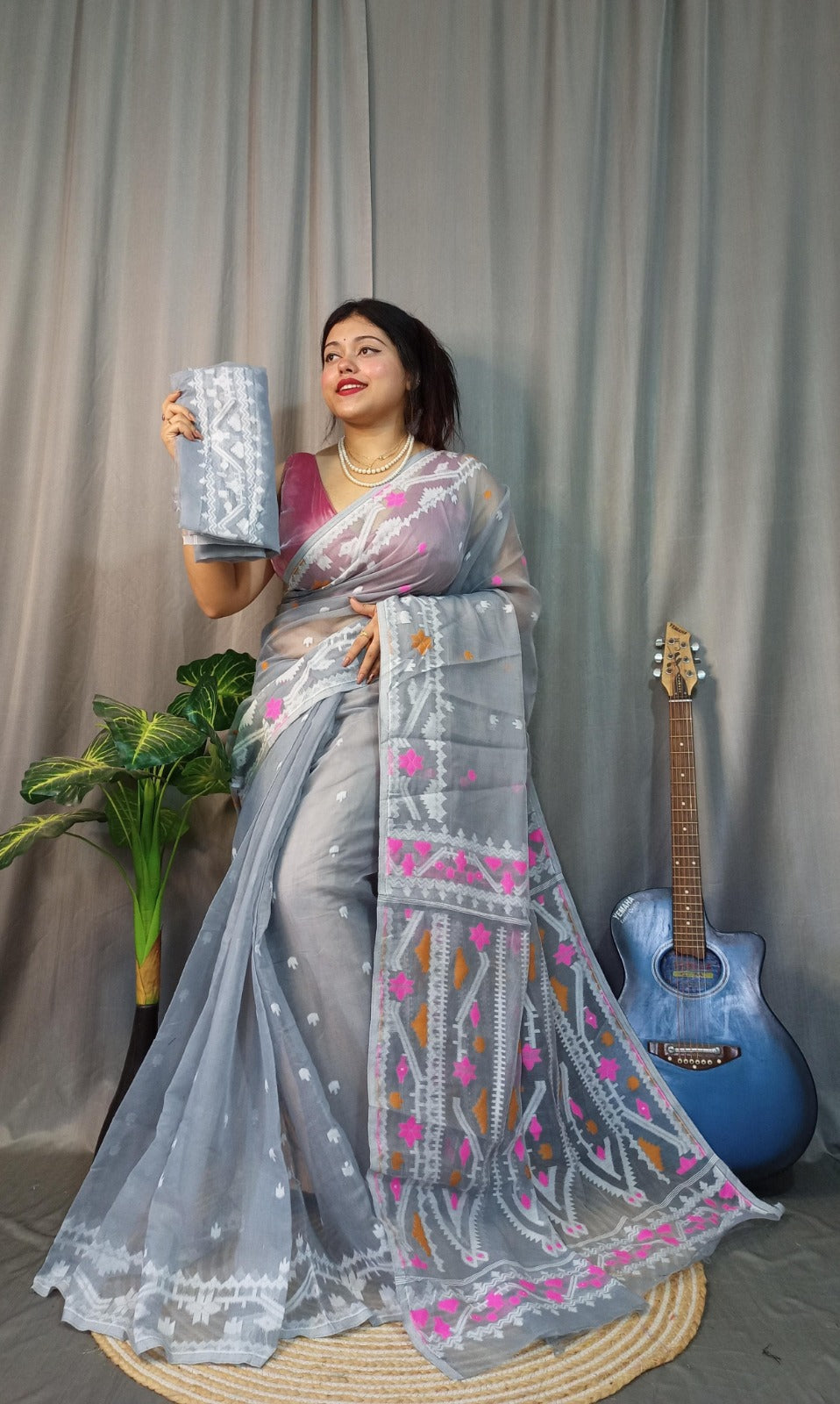 Exclusive Korat Dhakai Jamdani Saree – All-Over Work | Premium Weaving Collection