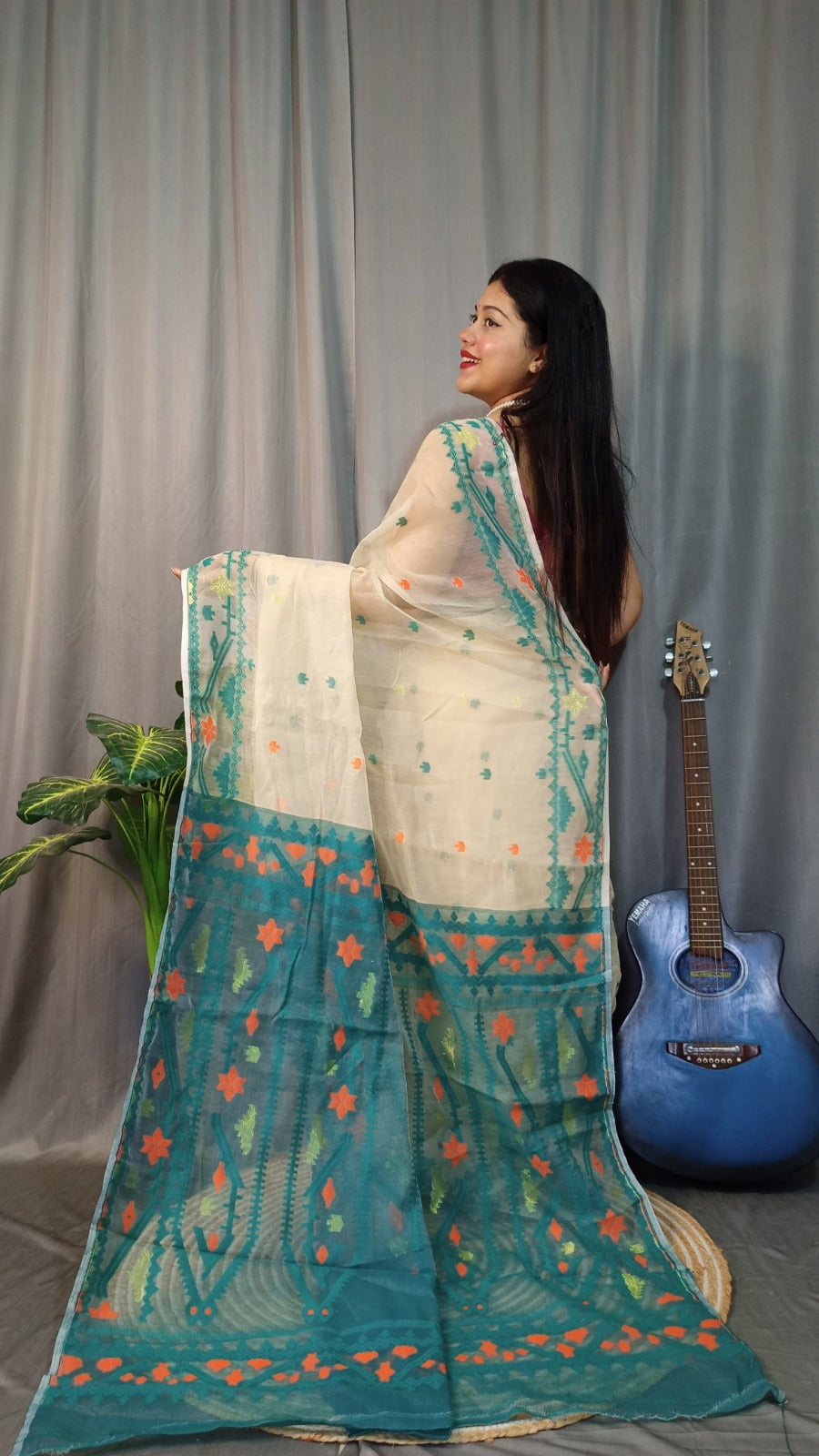 Exclusive Korat Dhakai Jamdani Saree – All-Over Work | Premium Weaving Collection