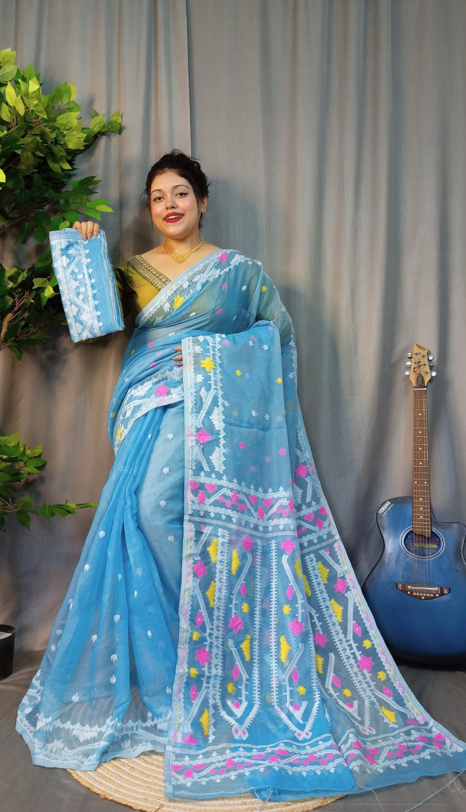 Exclusive Korat Dhakai Jamdani Saree – All-Over Work | Premium Weaving Collection