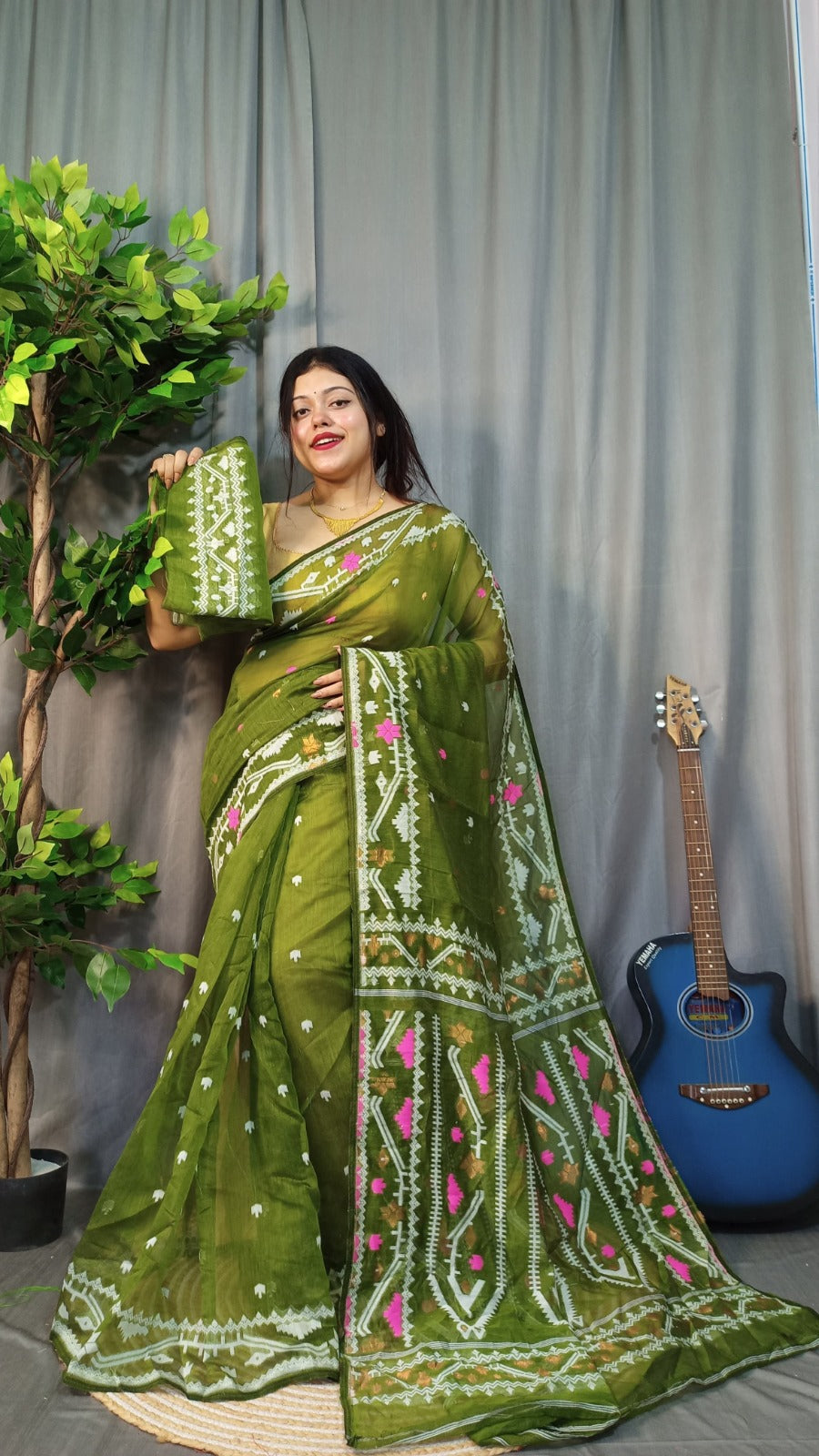 Exclusive Korat Dhakai Jamdani Saree – All-Over Work | Premium Weaving Collection