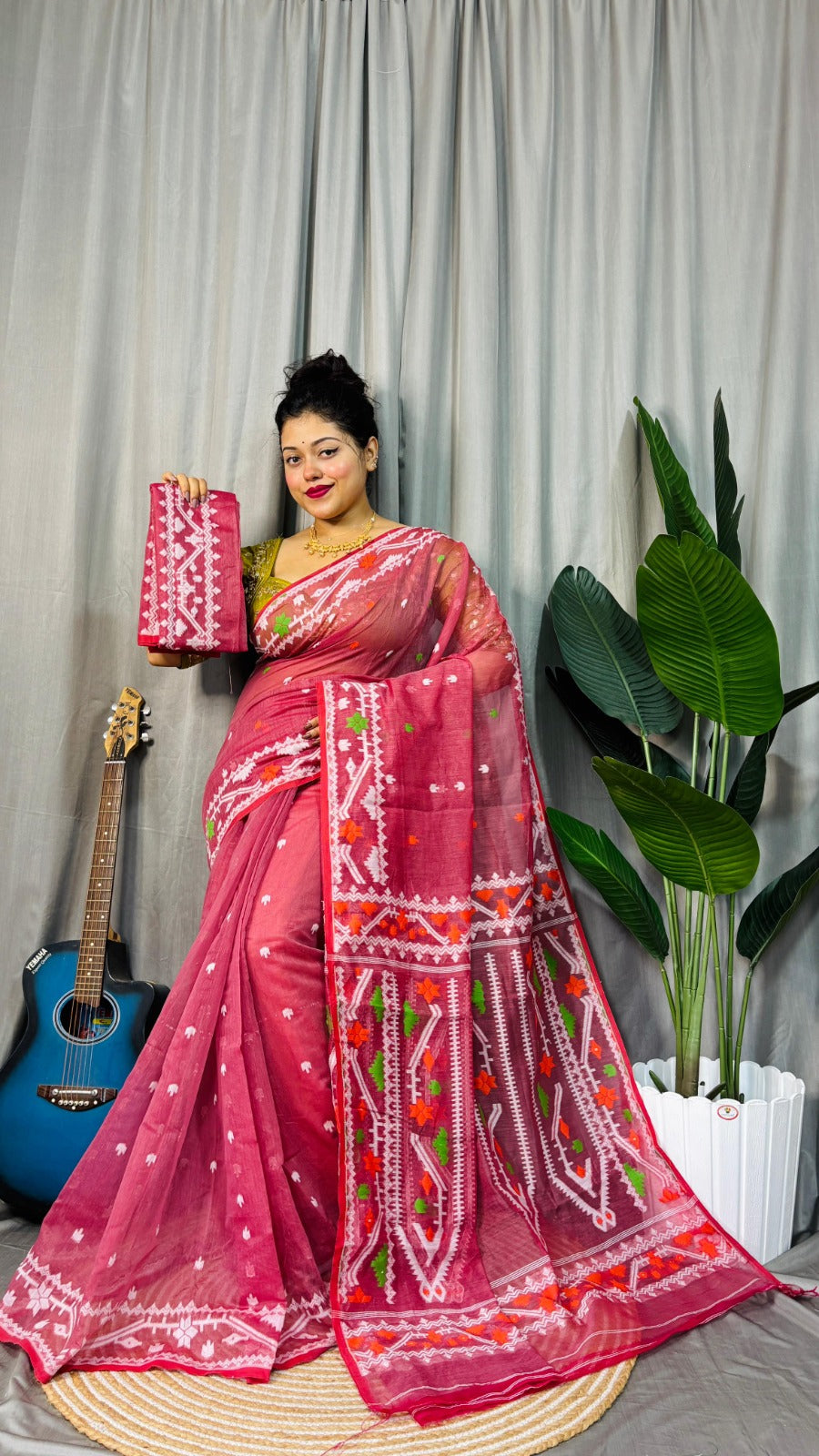 Exclusive Korat Dhakai Jamdani Saree – All-Over Work | Premium Weaving Collection