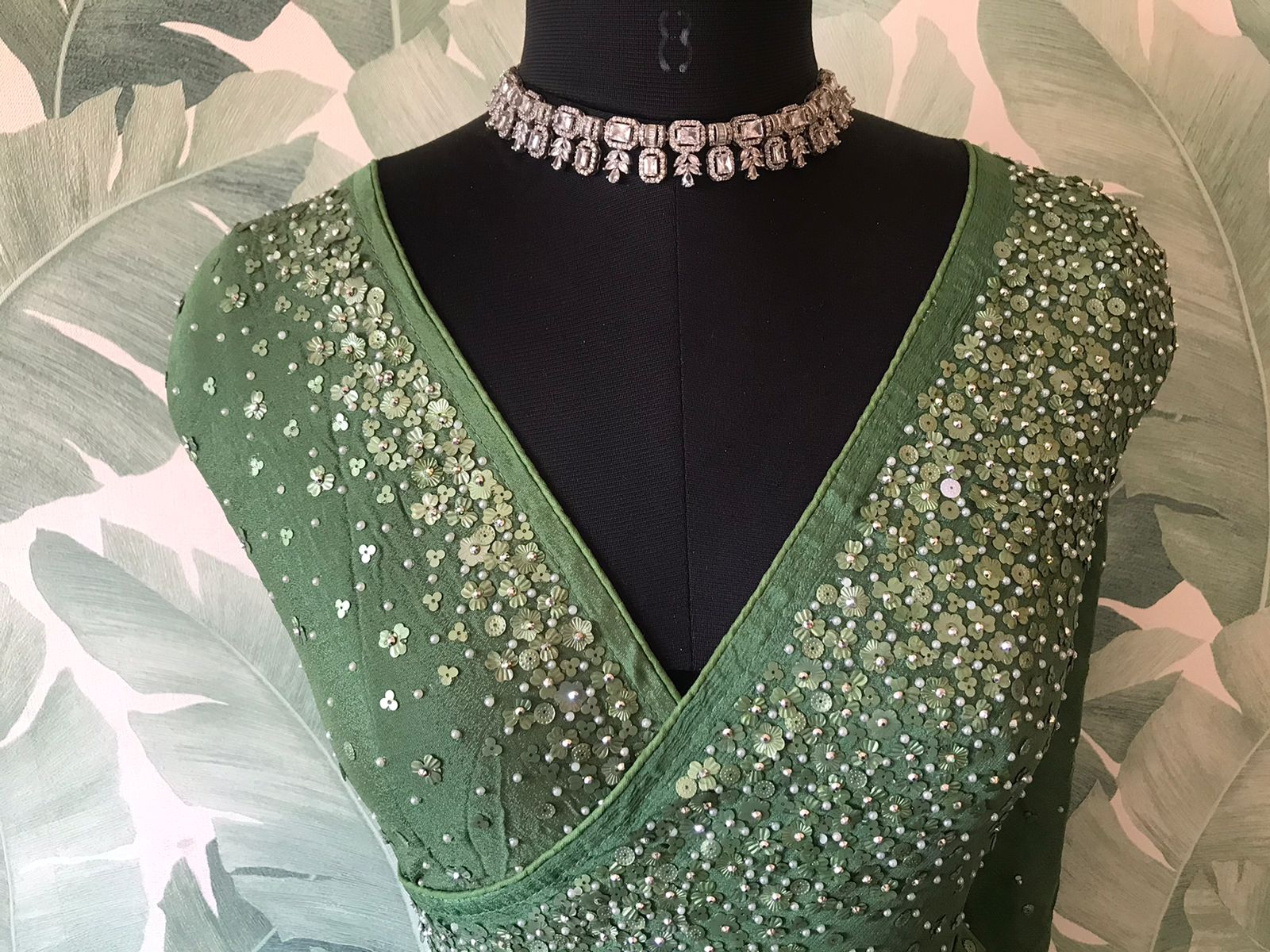 Luxury Georgette Silk Saree with Handcrafted Pearl Sequins Detailing