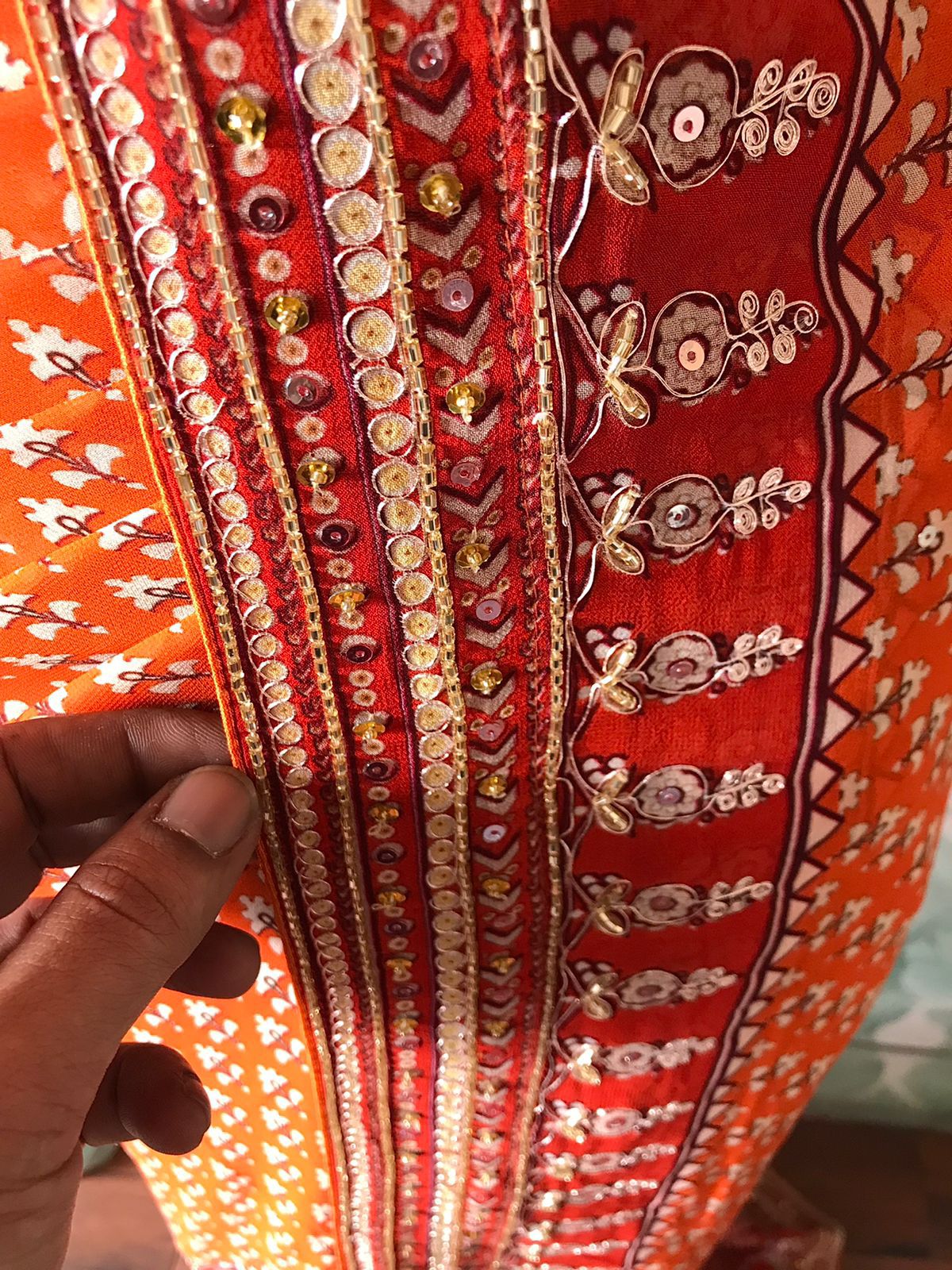 Kareena-Inspired Premium Georgette Saree with Sequins & Cut-Dana Handwork