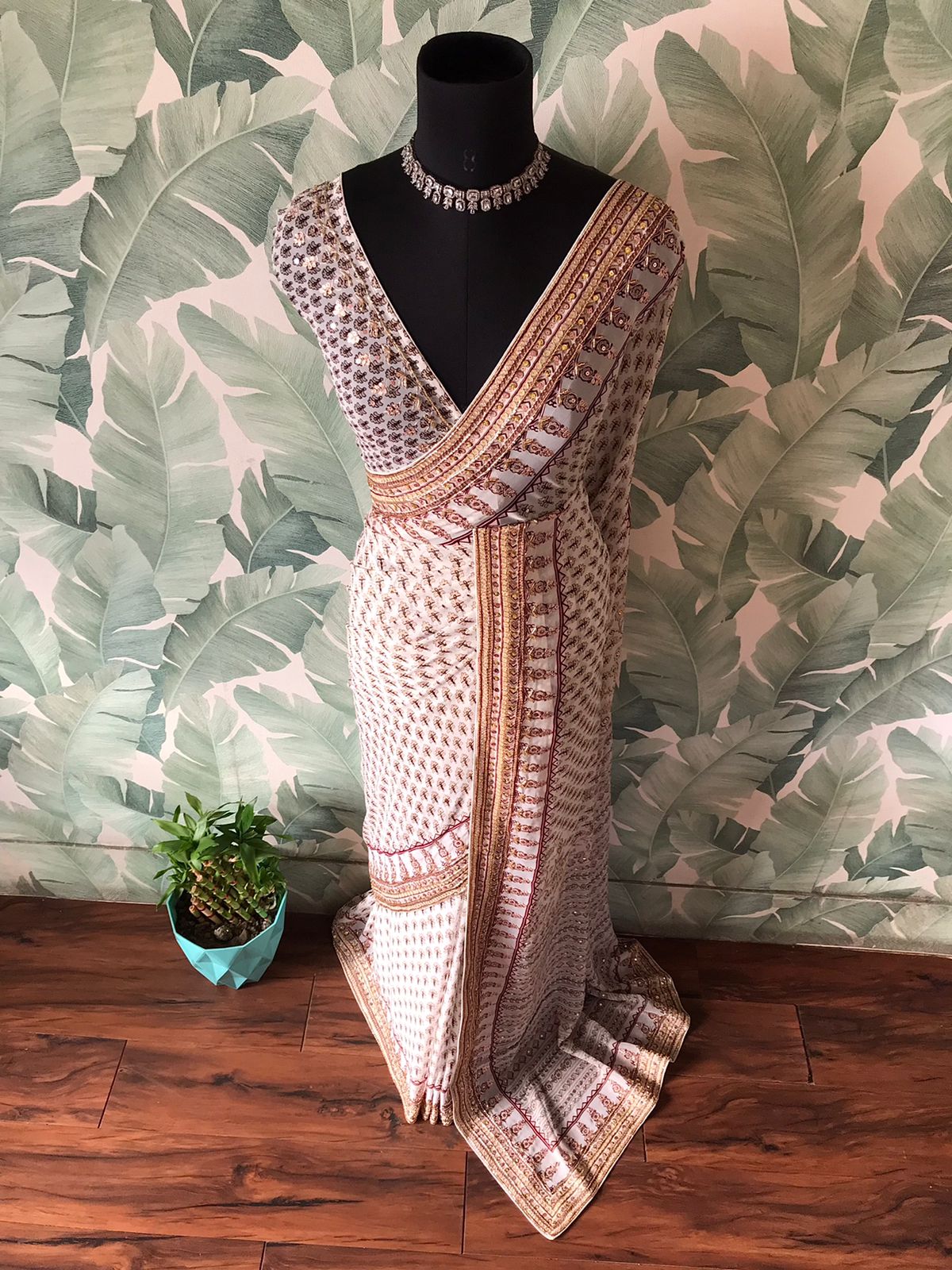 Kareena-Inspired Premium Georgette Saree with Sequins & Cut-Dana Handwork