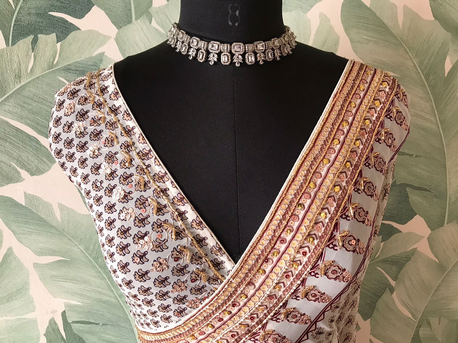 Kareena-Inspired Premium Georgette Saree with Sequins & Cut-Dana Handwork