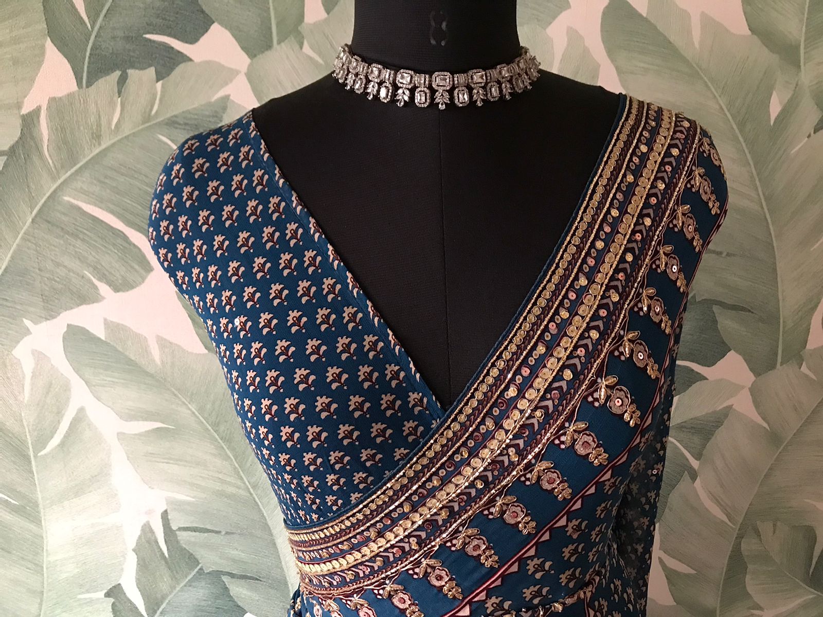 Kareena-Inspired Premium Georgette Saree with Sequins & Cut-Dana Handwork
