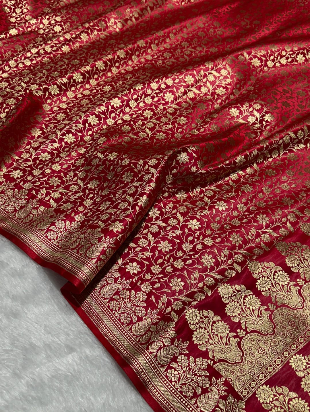 Premium Quality Banaras Mashru Katan Silk Brocade Saree with Rich Patterns