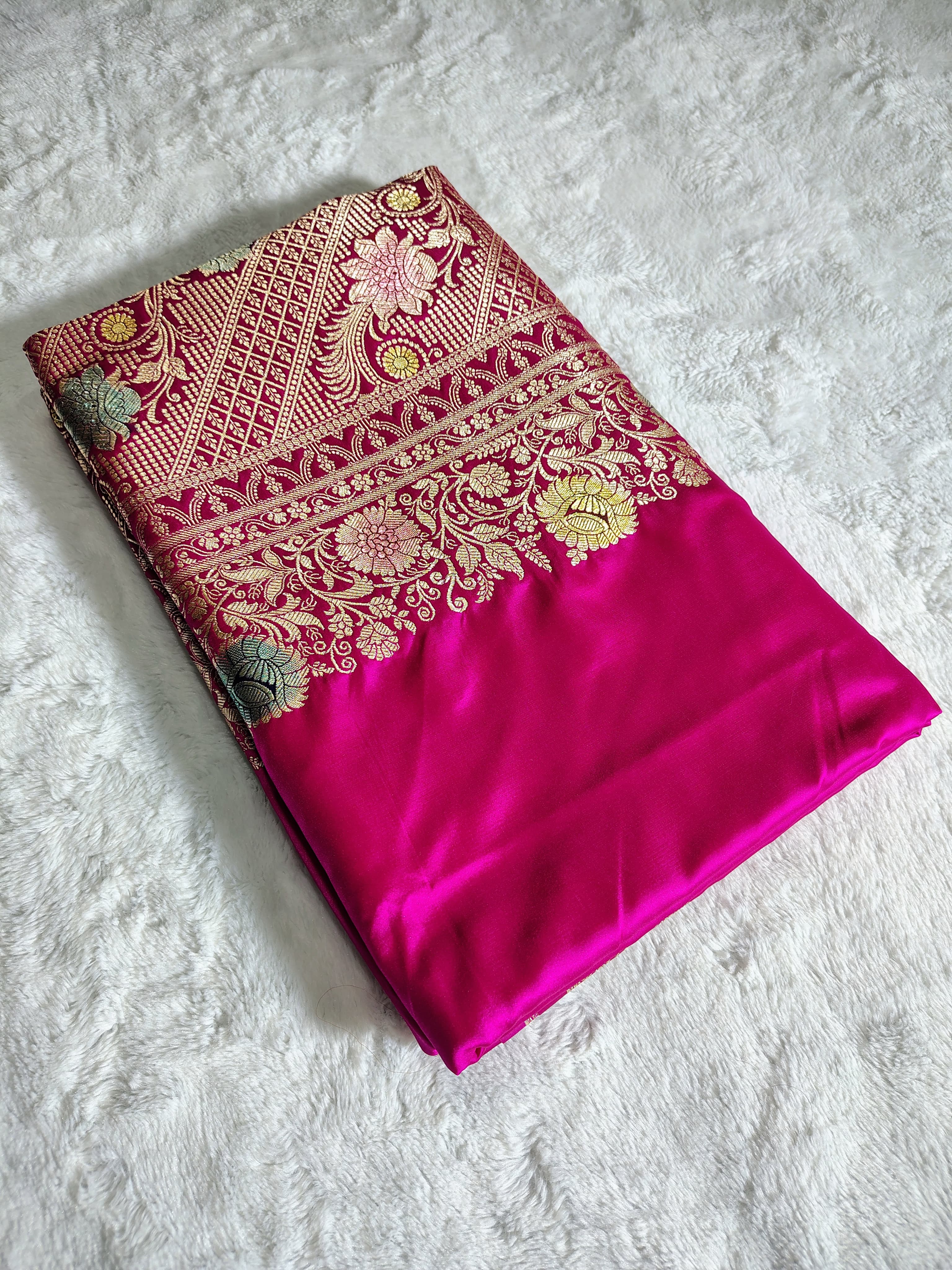 Beautiful Banarasi Meenakari Woven Dyeable Premium Thilfi Work Saree