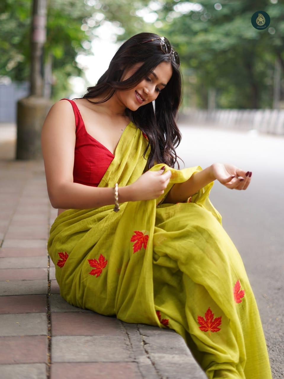 Mul Mul Cotton Embroidery Saree – Soft Elegance for Everyday Grace