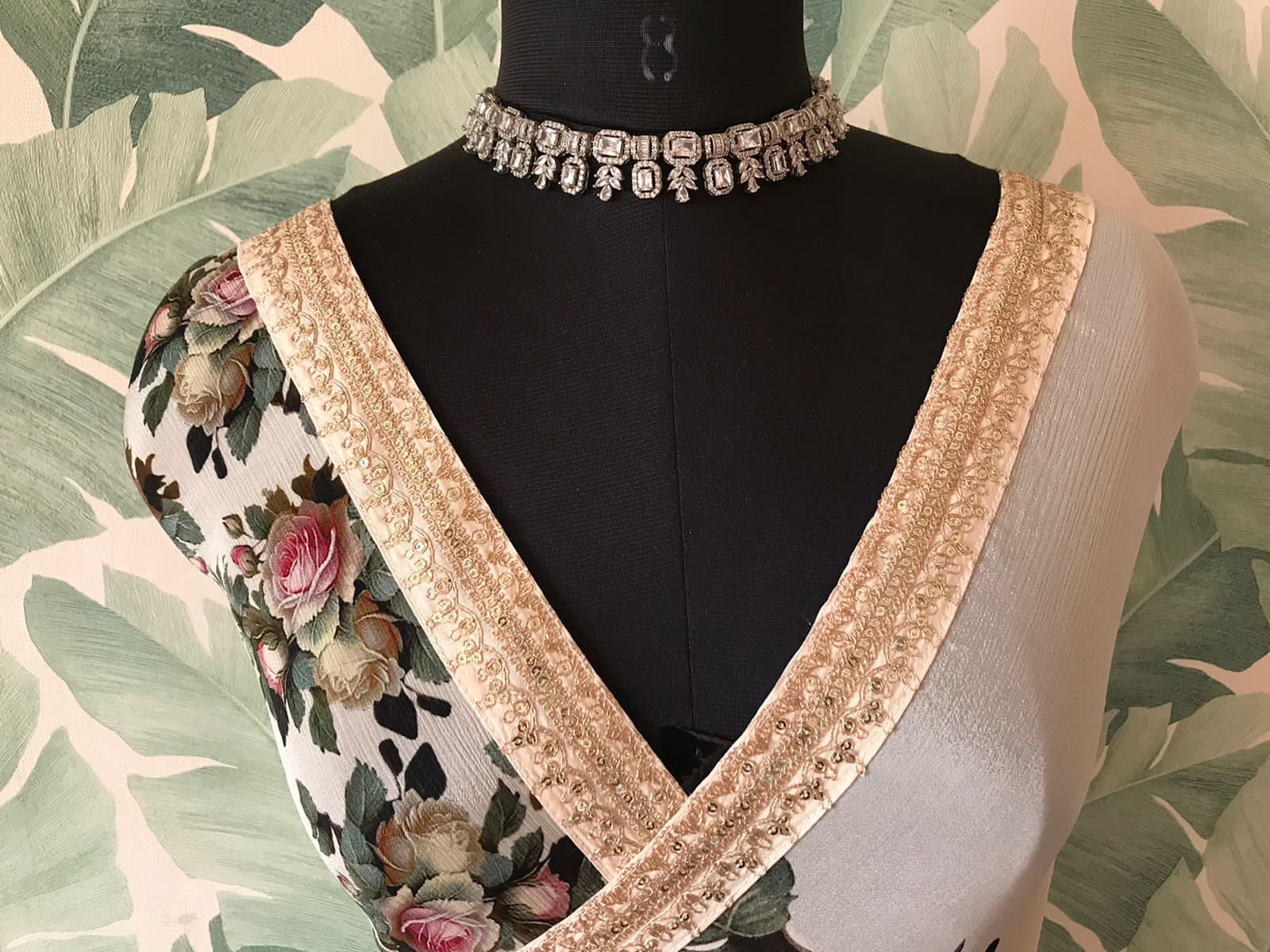 Sabyasachi Inspired Off White Pure Chinnon Silk Saree