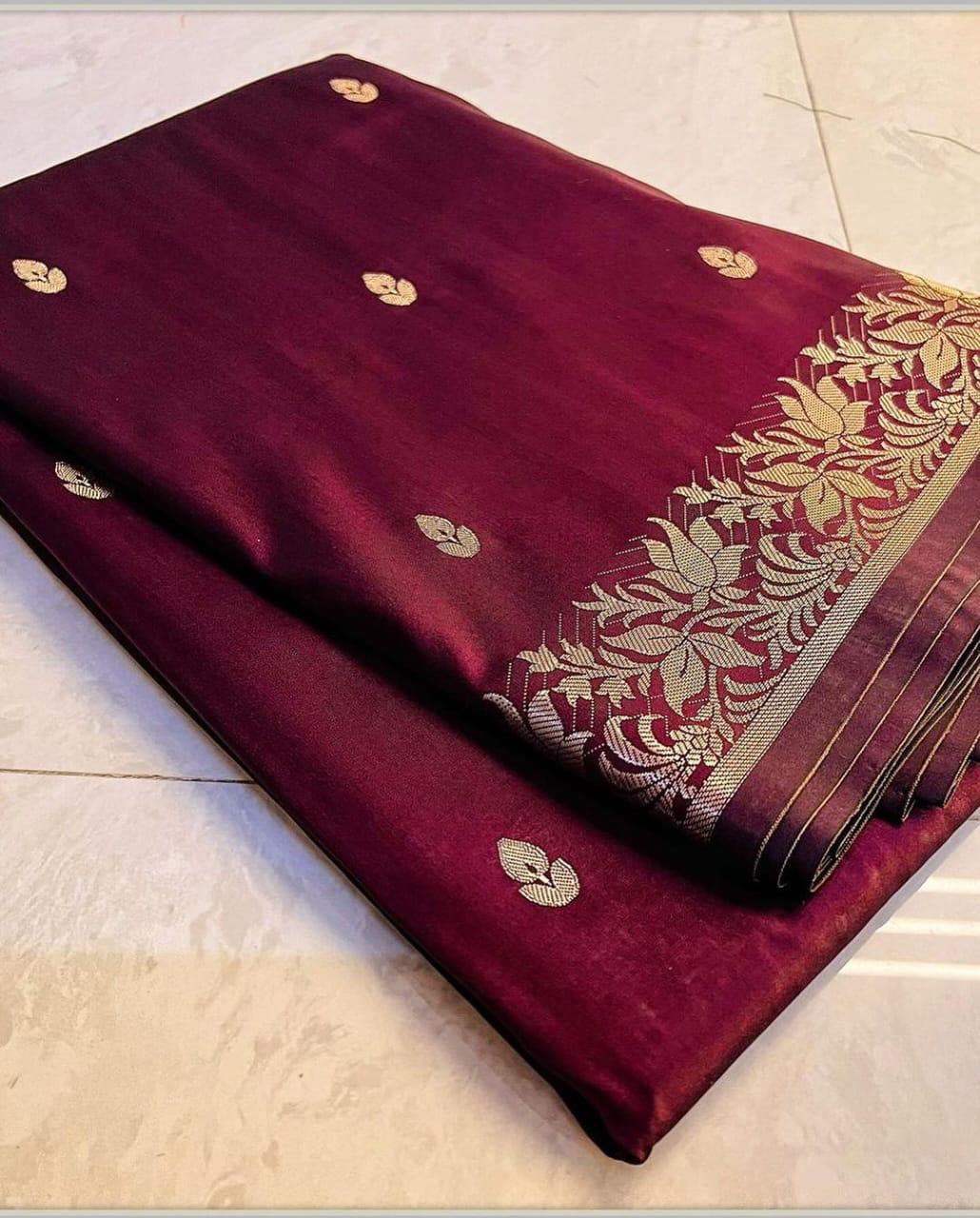 Beautiful Banarasi Semi Mashru Silk Woven Premium Quality Saree