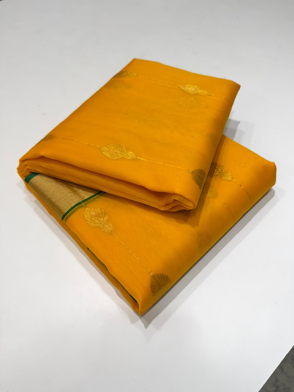 Chanderi Handloom Katan Silk All-Over Butti Patella Border & Jhad Pallu Saree