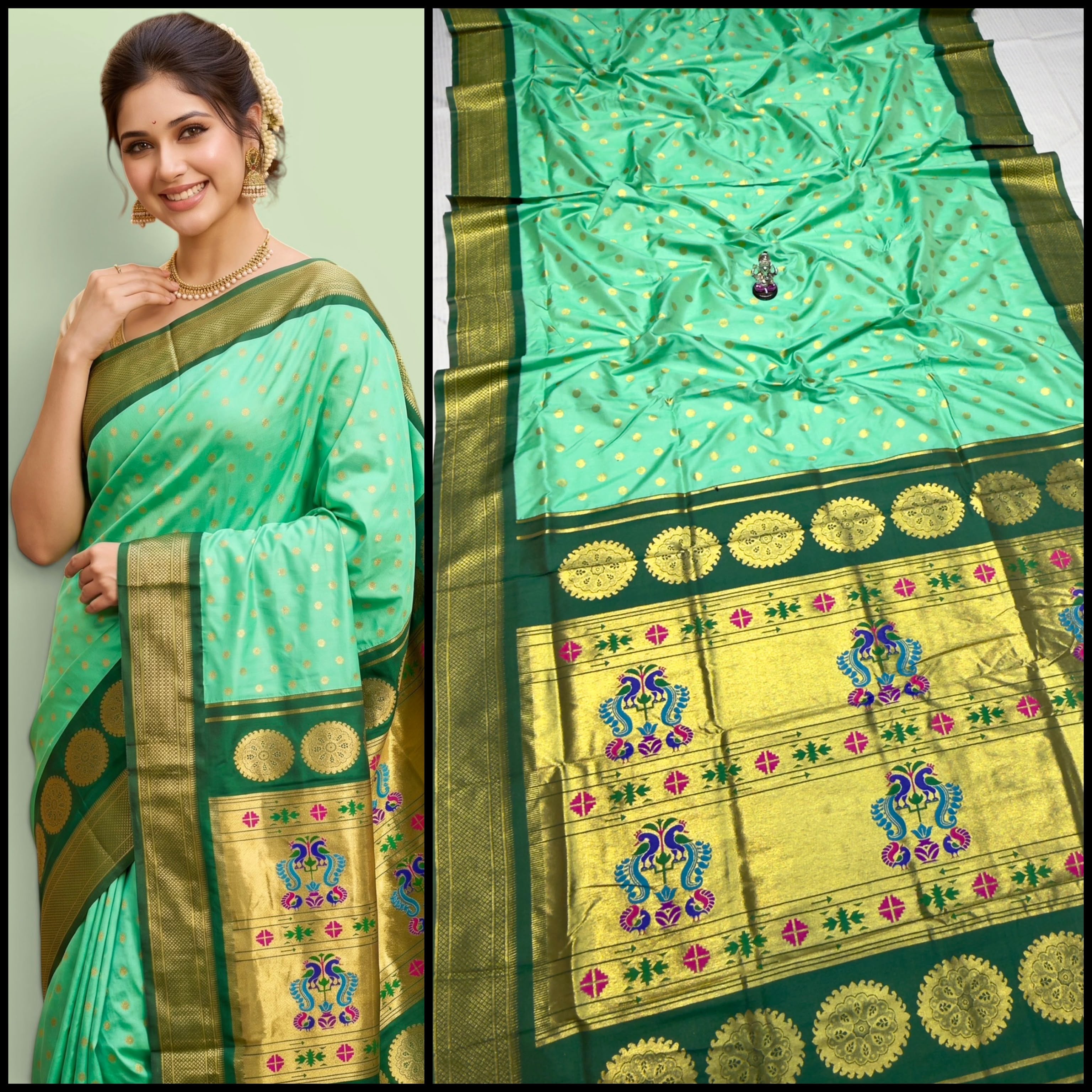 Katan Silk With All-Over Kalanjali Zari Butti