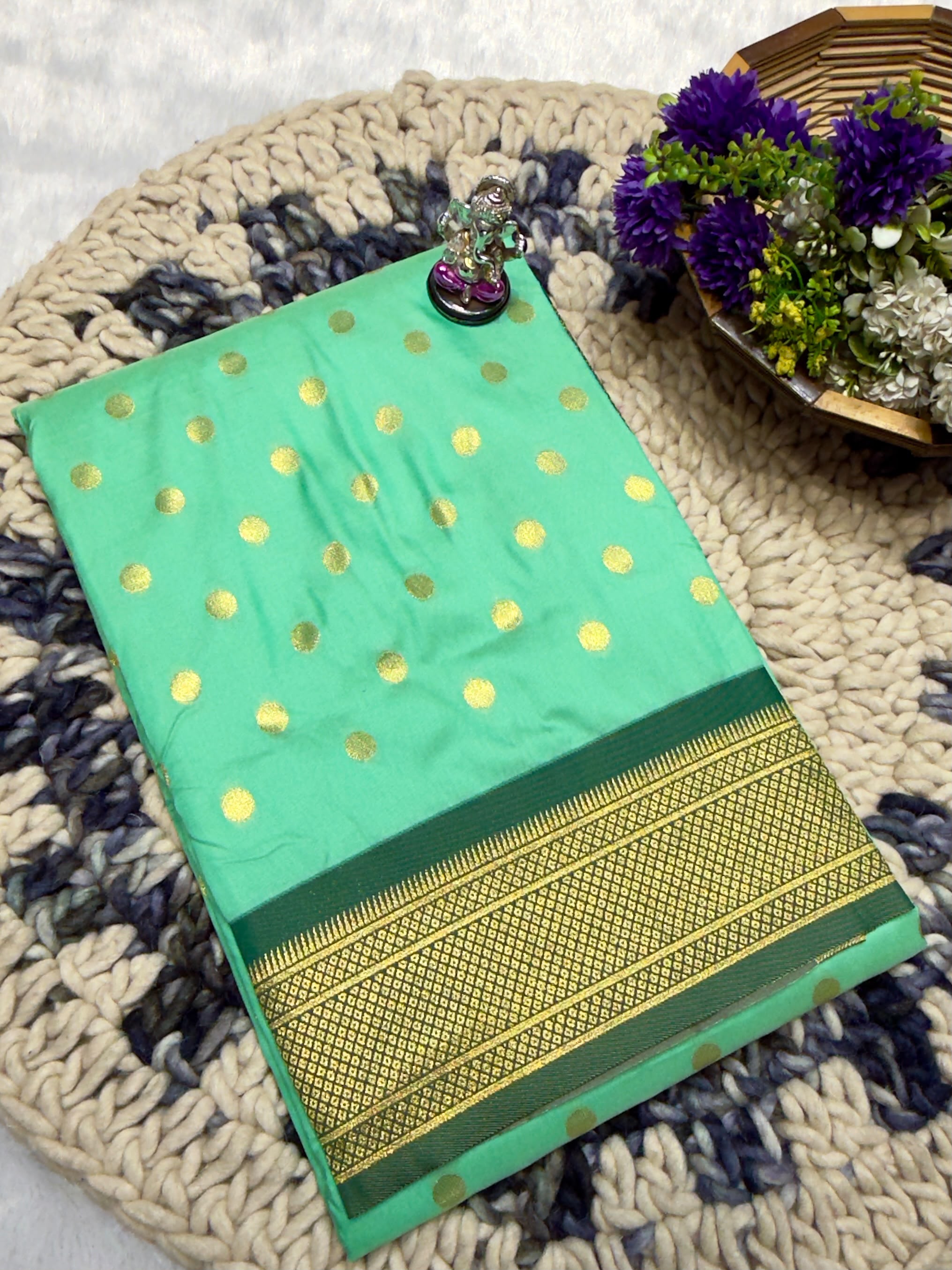 Katan Silk With All-Over Kalanjali Zari Butti
