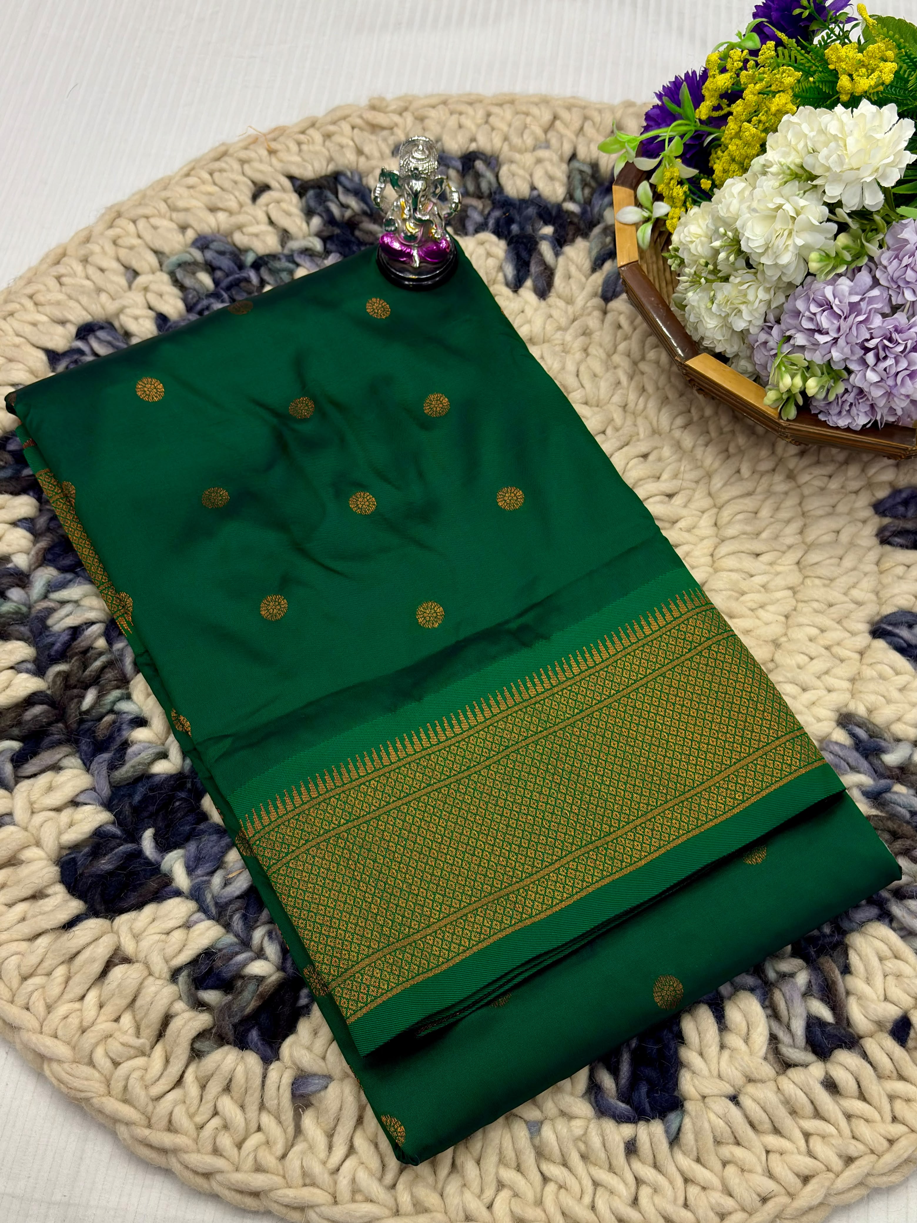 Katan Silk With All-Over Kalanjali Zari Butti