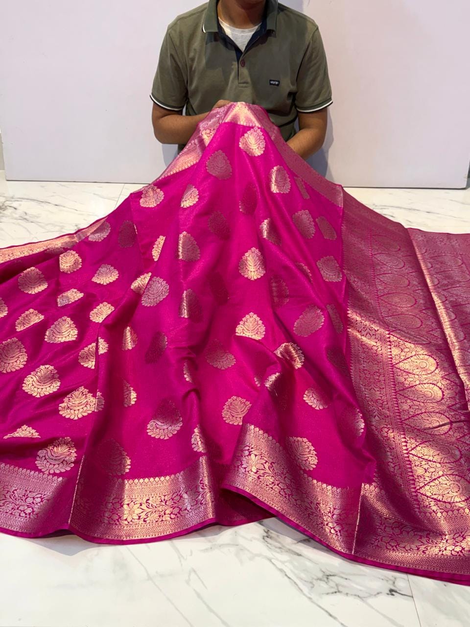 Exclusive Banarasi Katan Dyeable Silk Buta Saree