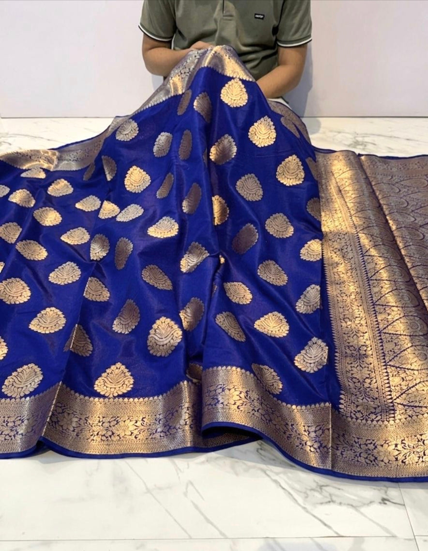 Exclusive Banarasi Katan Dyeable Silk Buta Saree