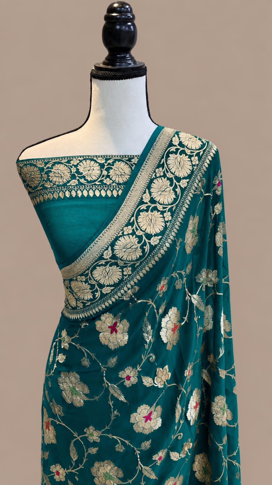 Banarasi Meendar Woven Semi Georgette Silk Saree – Timeless Elegance