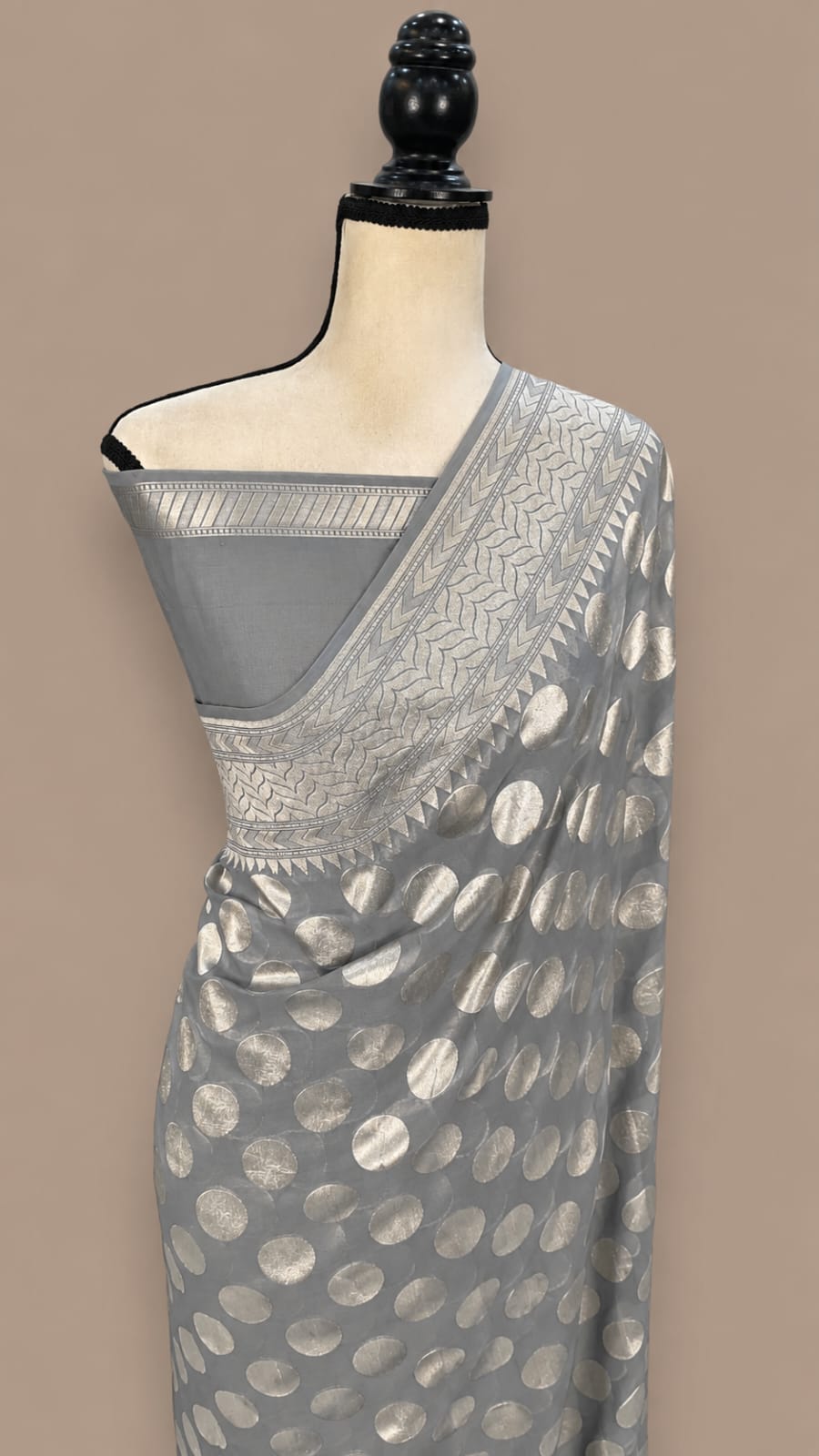 Premium Banarasi Semi Georgette Silk Saree – Elegant Water Zari Weaving