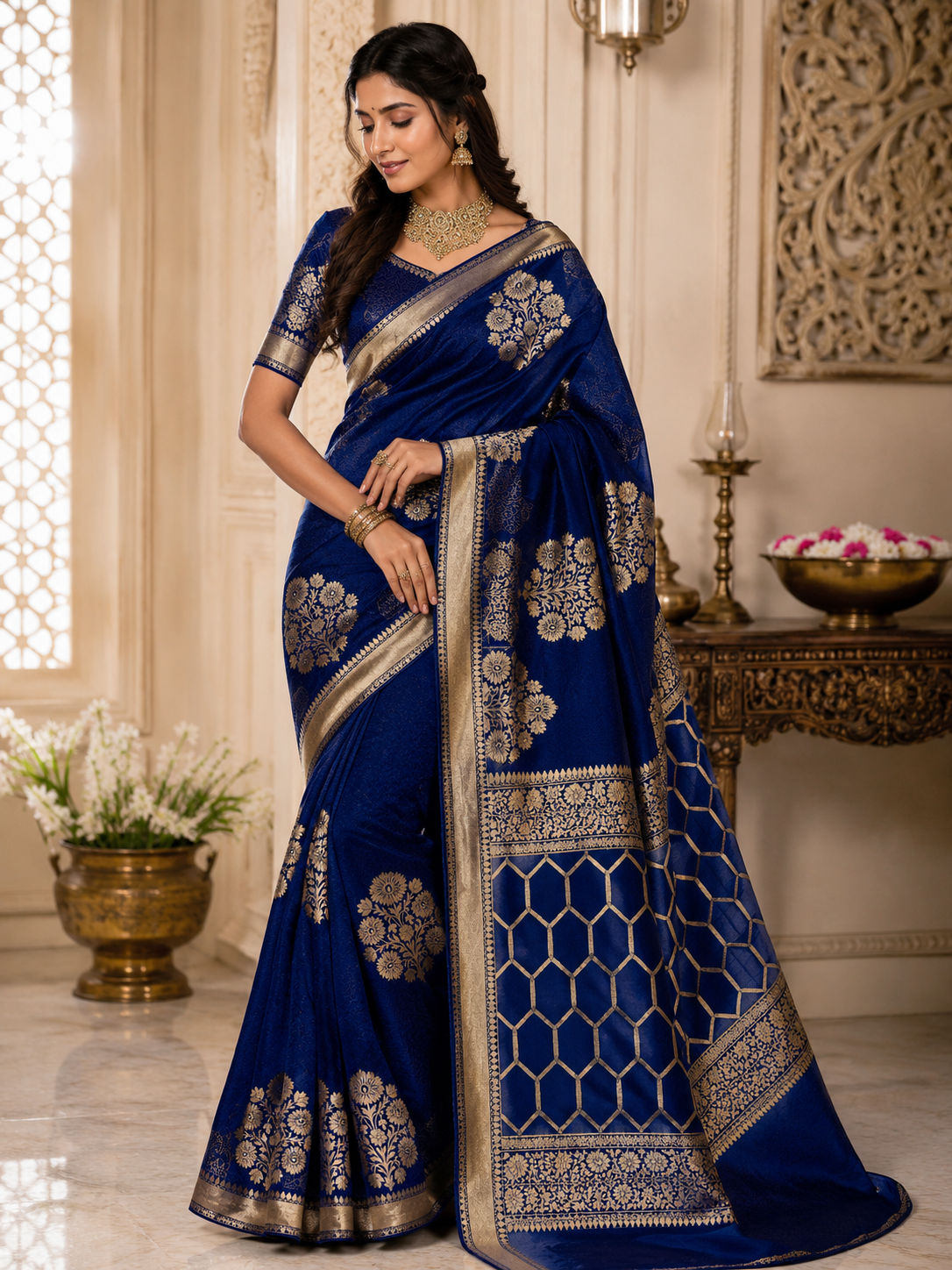 Beautiful Banaras Soft Raw Mango Silk Woven Premium Quality Saree