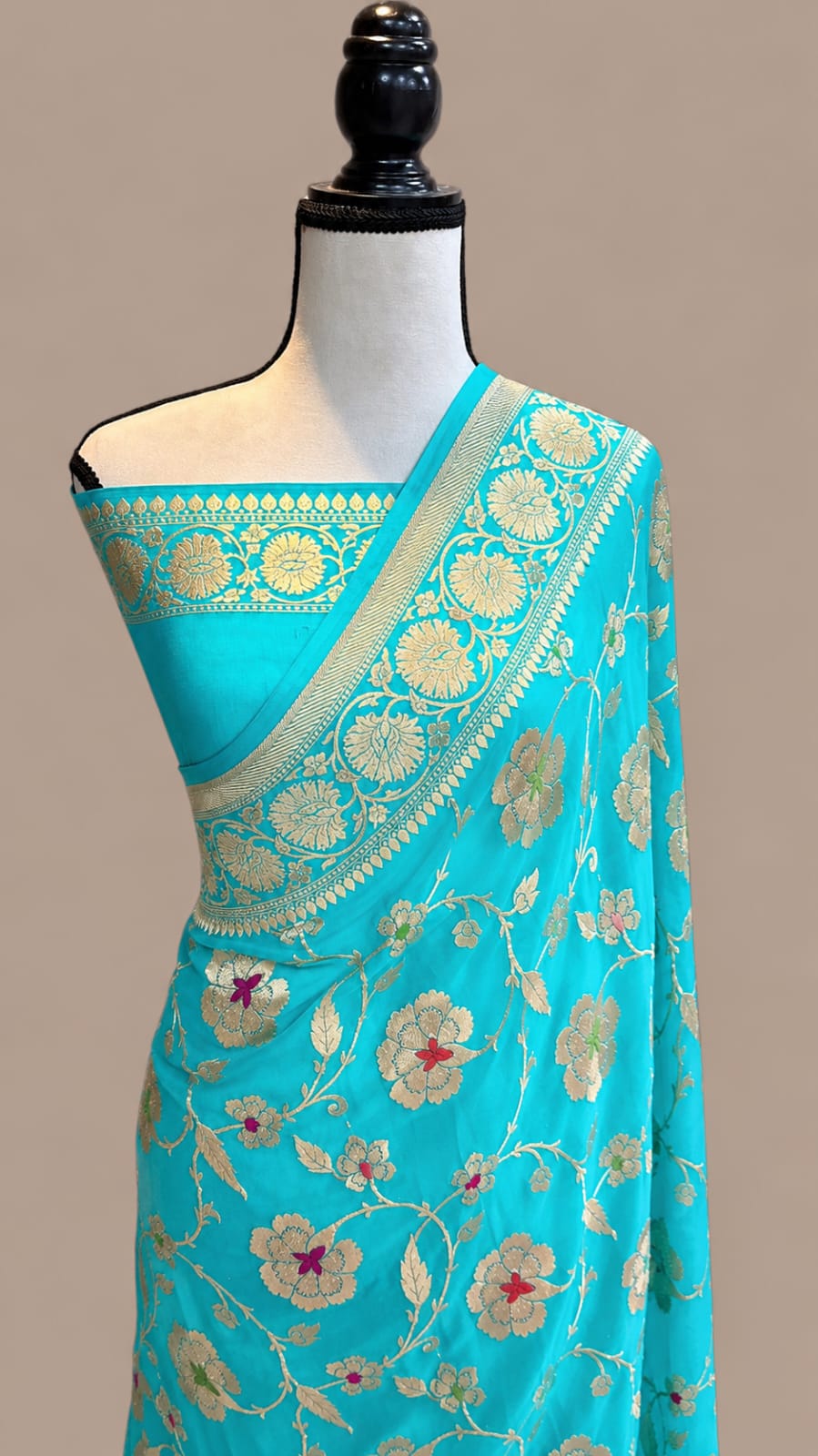 Banarasi Meendar Woven Semi Georgette Silk Saree – Timeless Elegance