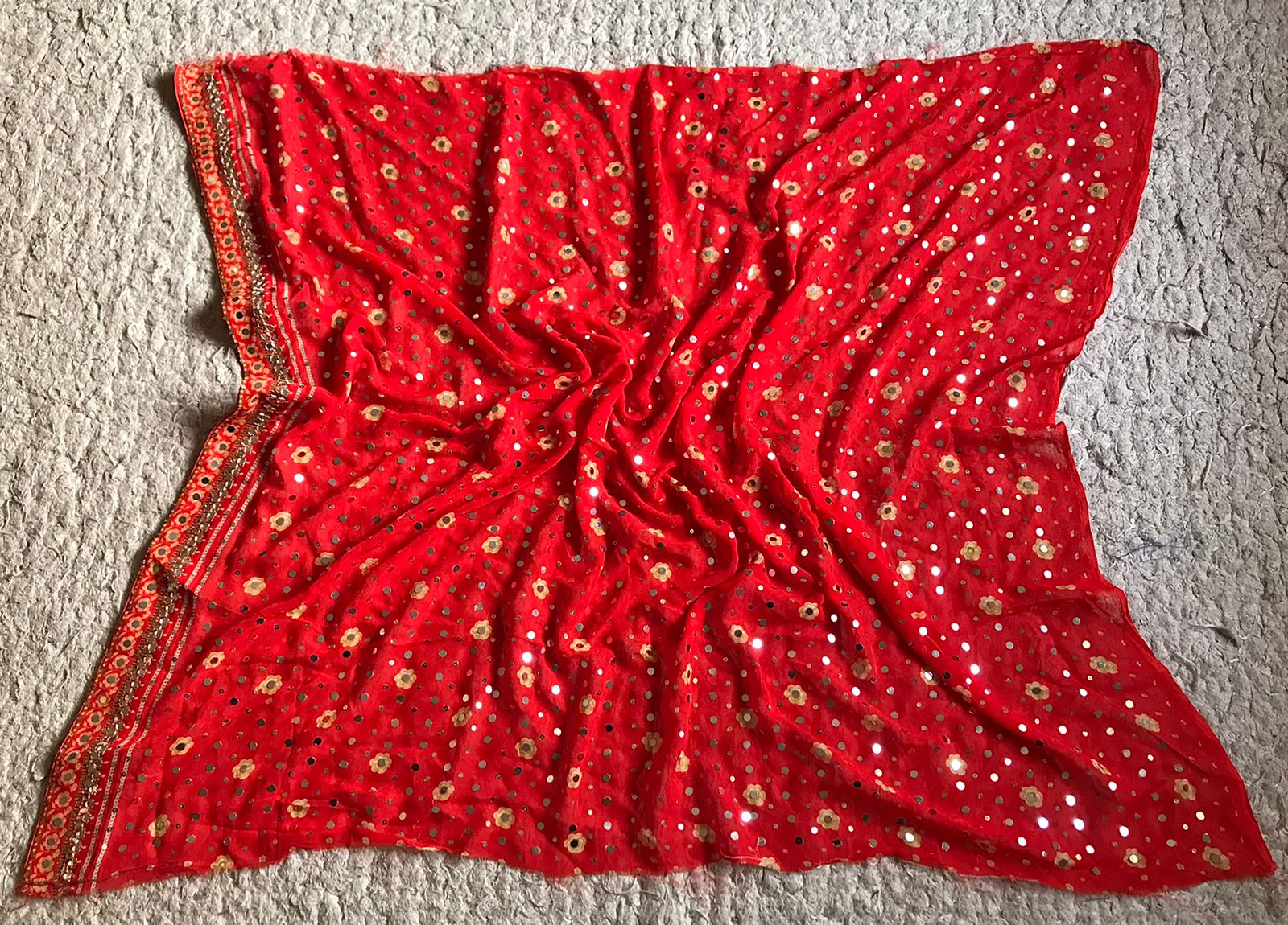 Orange Sampada Inspired Premium Georgette Silk Saree