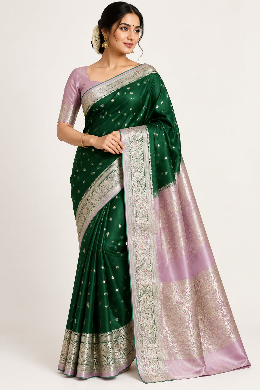 Premium Banarasi Raw Mango Silk Saree – Soft & Lightweight