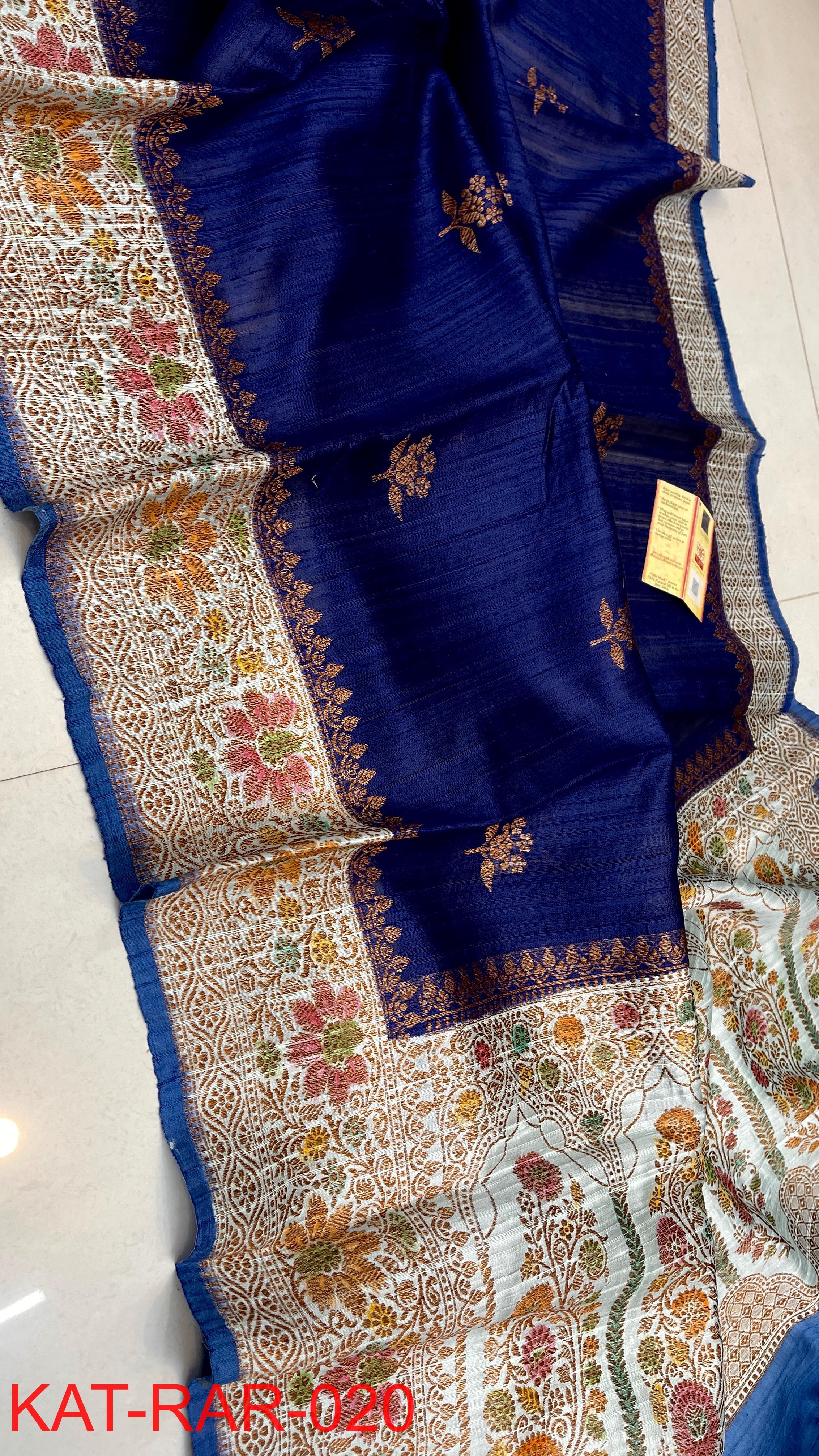 Exclusive Banarasi Raw Silk Handloom Saree – Handbrush Dye with Rich Pallu