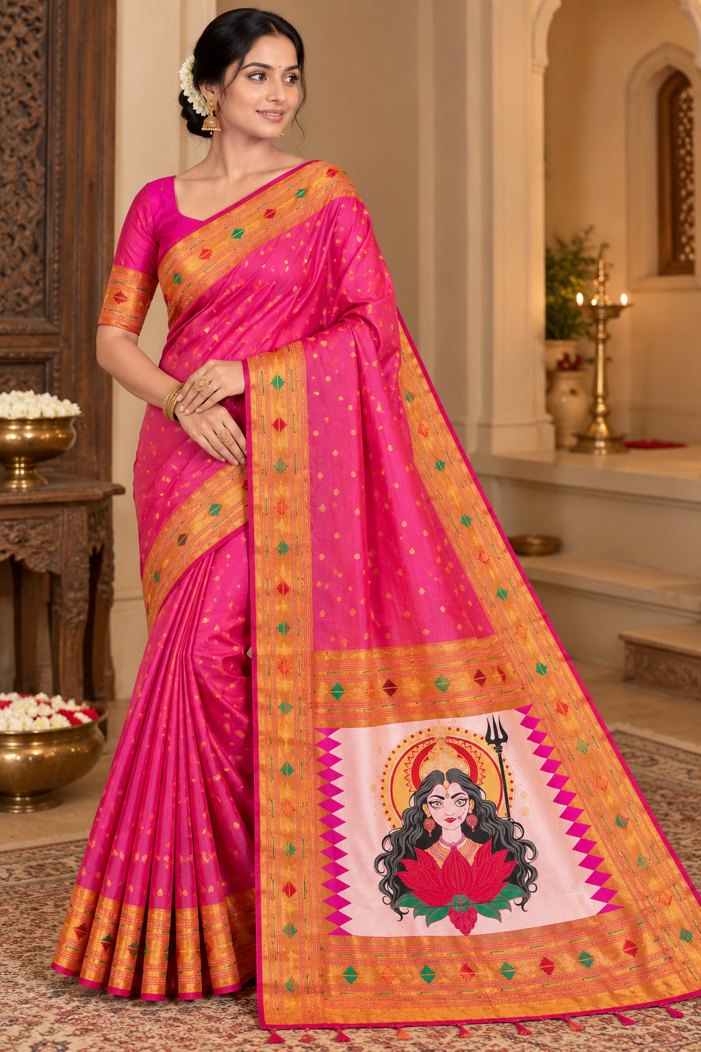 Adi Shakti Paithani – Premium Katan Silk Saree