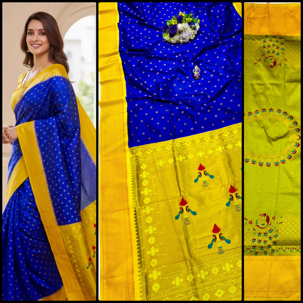 Royal Yeola Kalanjali Double Pallu Paithani Silk Saree