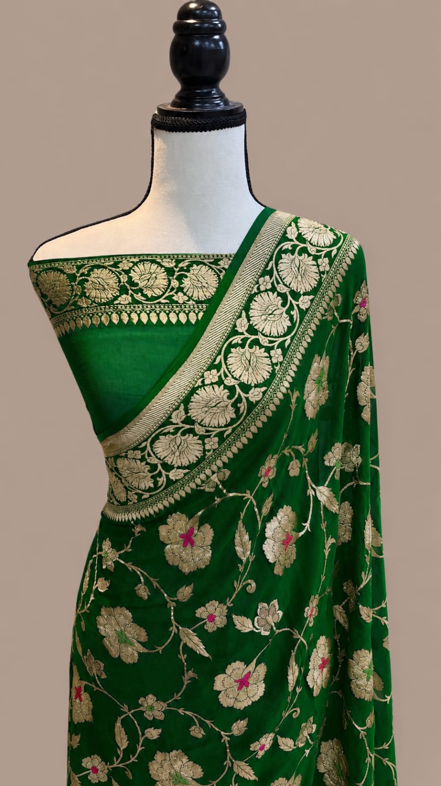 Banarasi Meendar Woven Semi Georgette Silk Saree – Timeless Elegance