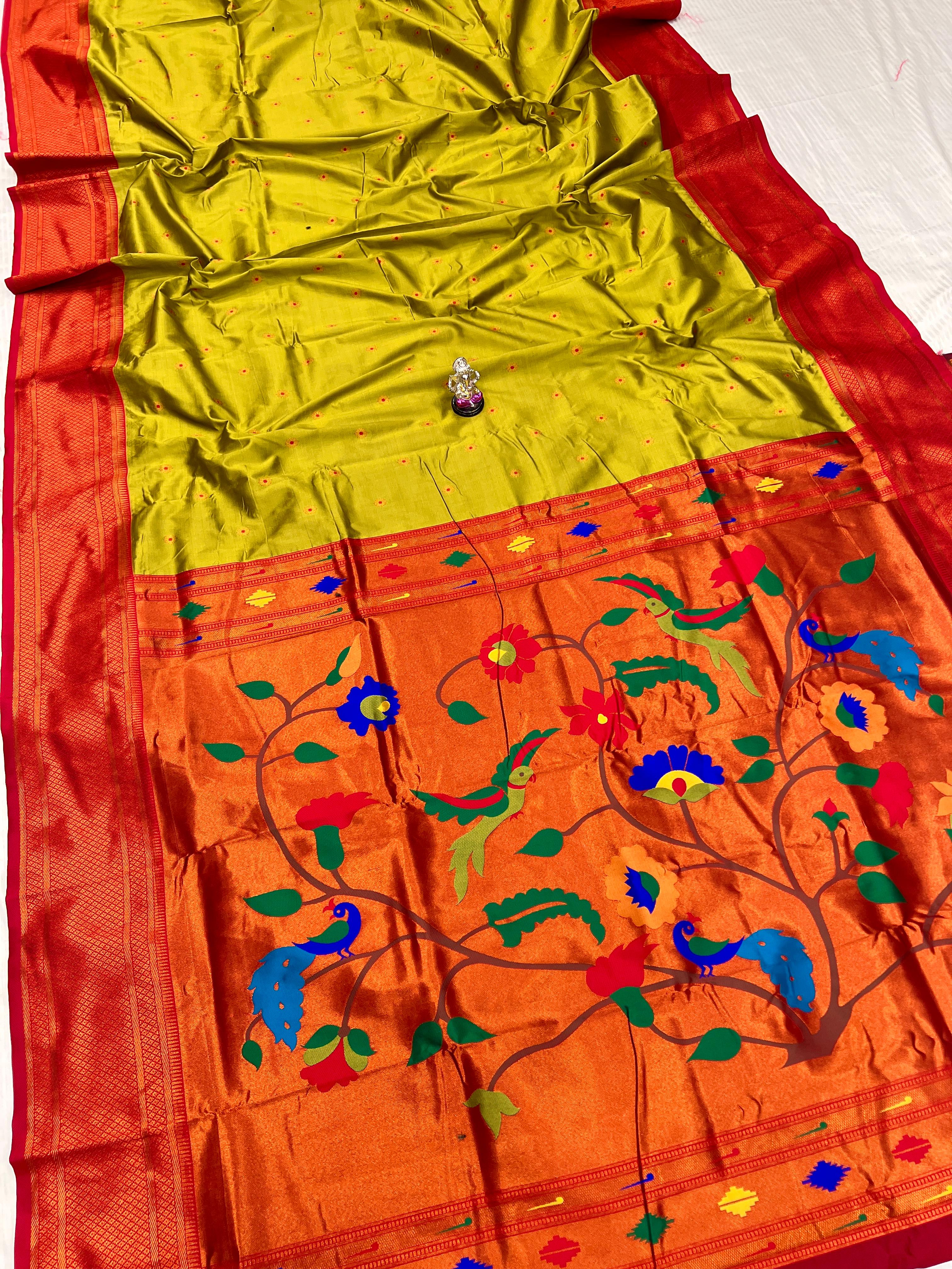 Elegant Kadiyal Paithani Saree in Premium Katan Silk