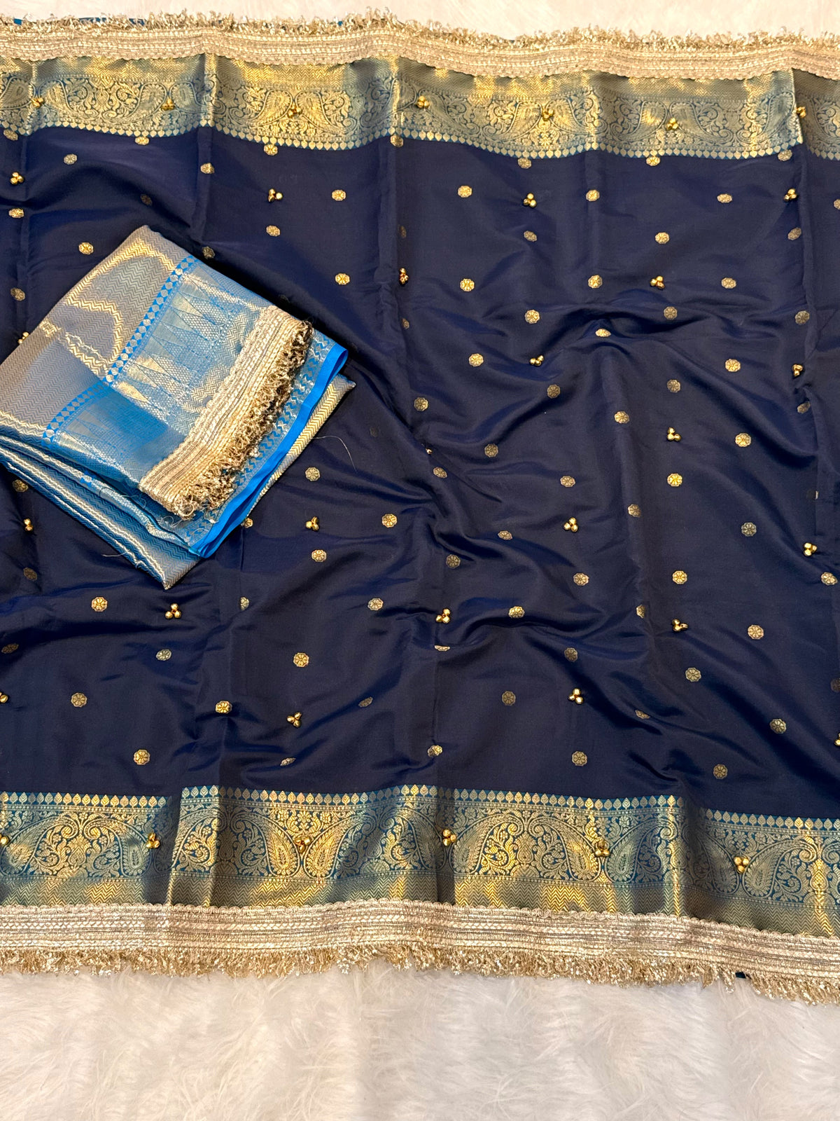 Royal Banarasi Soft Katan Silk Saree with Exquisite Ghungroo Work