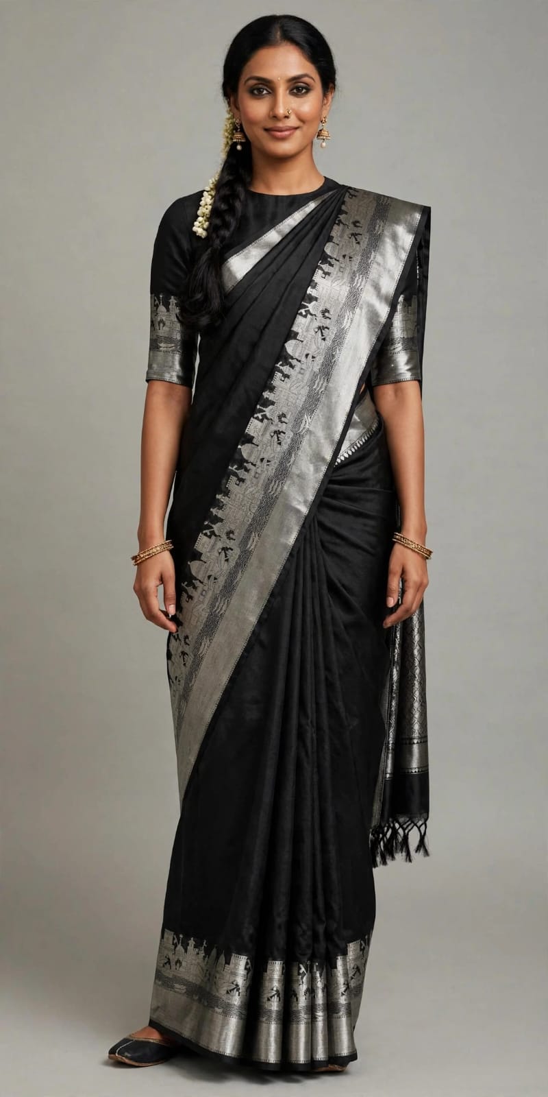 Premium Banarasi Chiniya Silk Saree – Ganga Ghats Inspired Woven Elegance