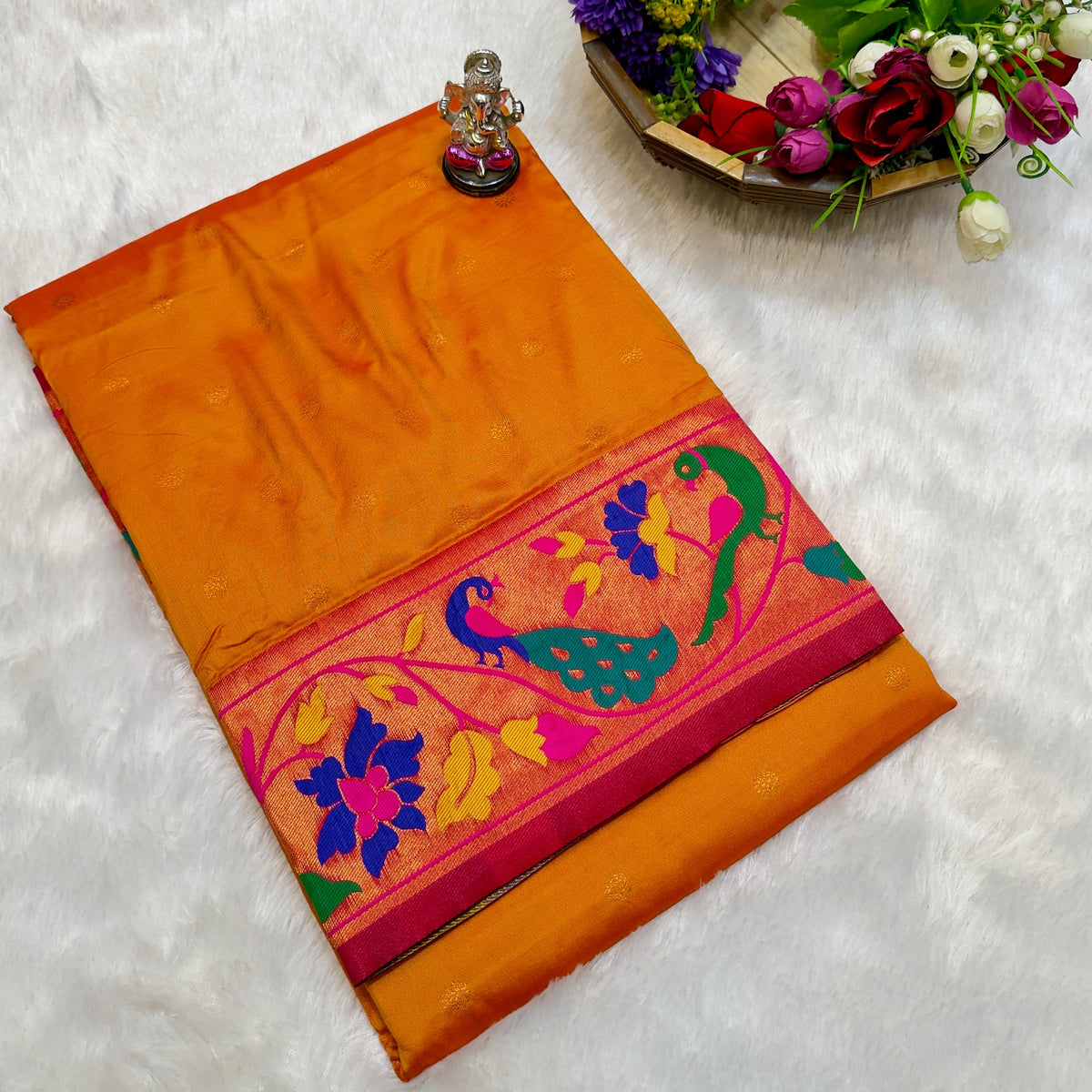 Maharani Pushpaa Paithani – Mor Popat Brocade Silk Saree
