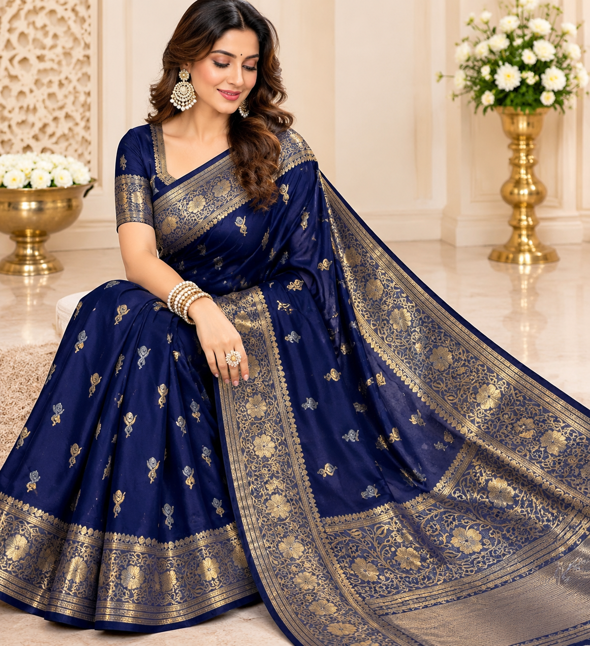 Banarasi Royal Elegance – Luxurious Soft Katan Silk Premium Woven Saree