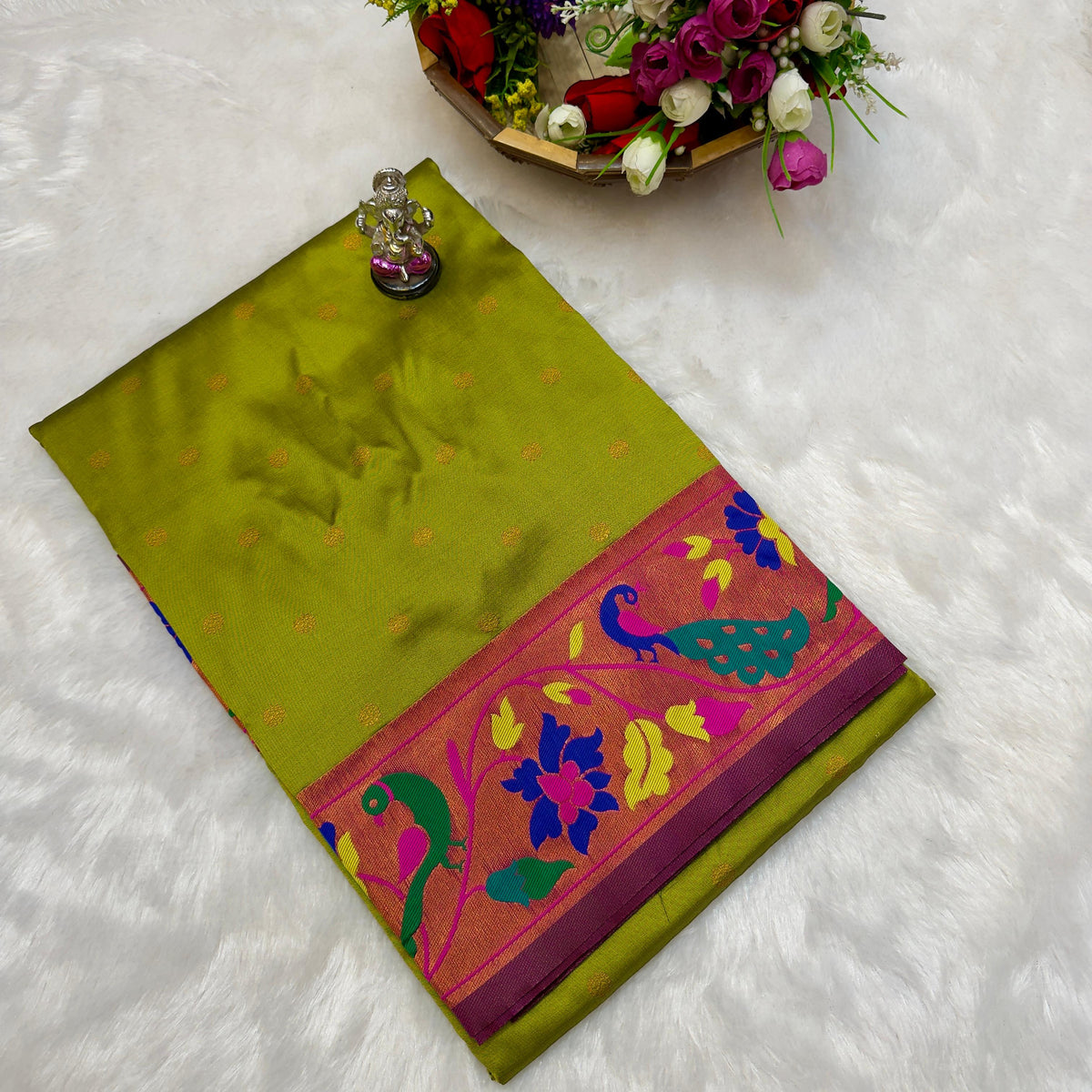 Maharani Pushpaa Paithani – Mor Popat Brocade Silk Saree