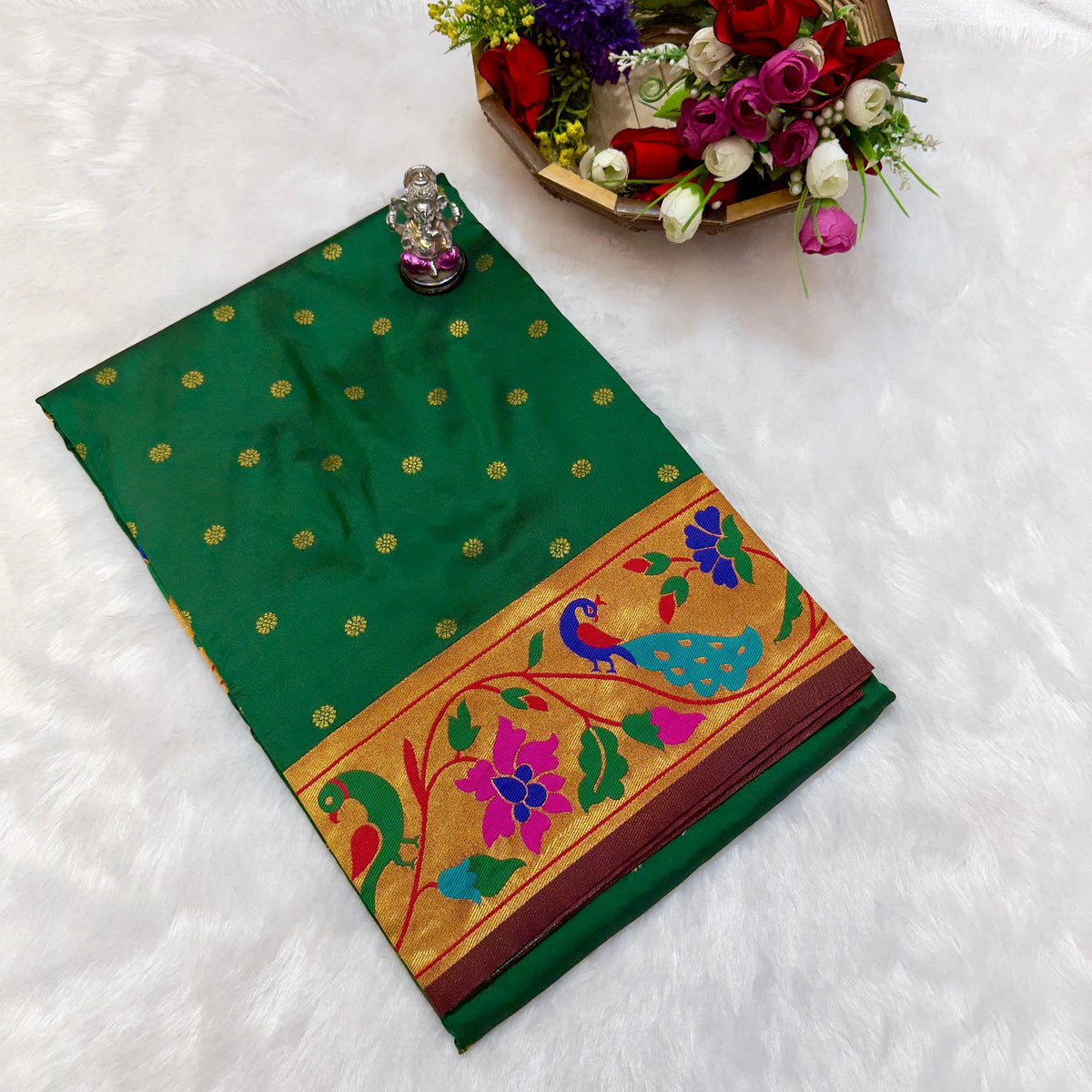 Maharani Pushpaa Paithani – Mor Popat Brocade Silk Saree
