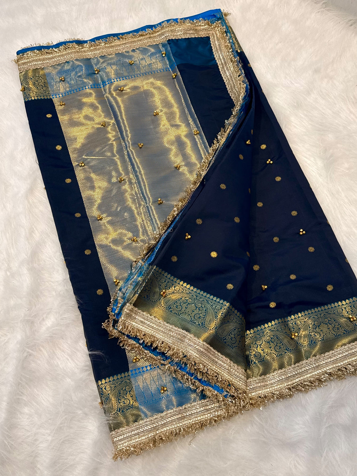 Royal Banarasi Soft Katan Silk Saree with Exquisite Ghungroo Work