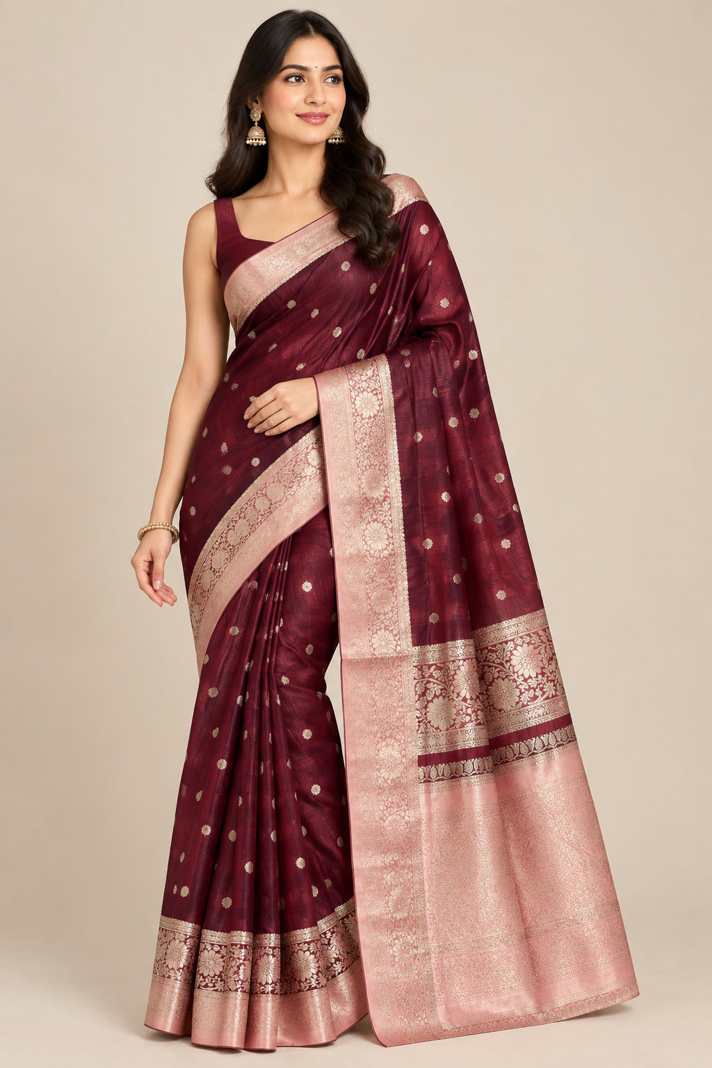 Premium Banarasi Raw Mango Silk Saree – Soft & Lightweight