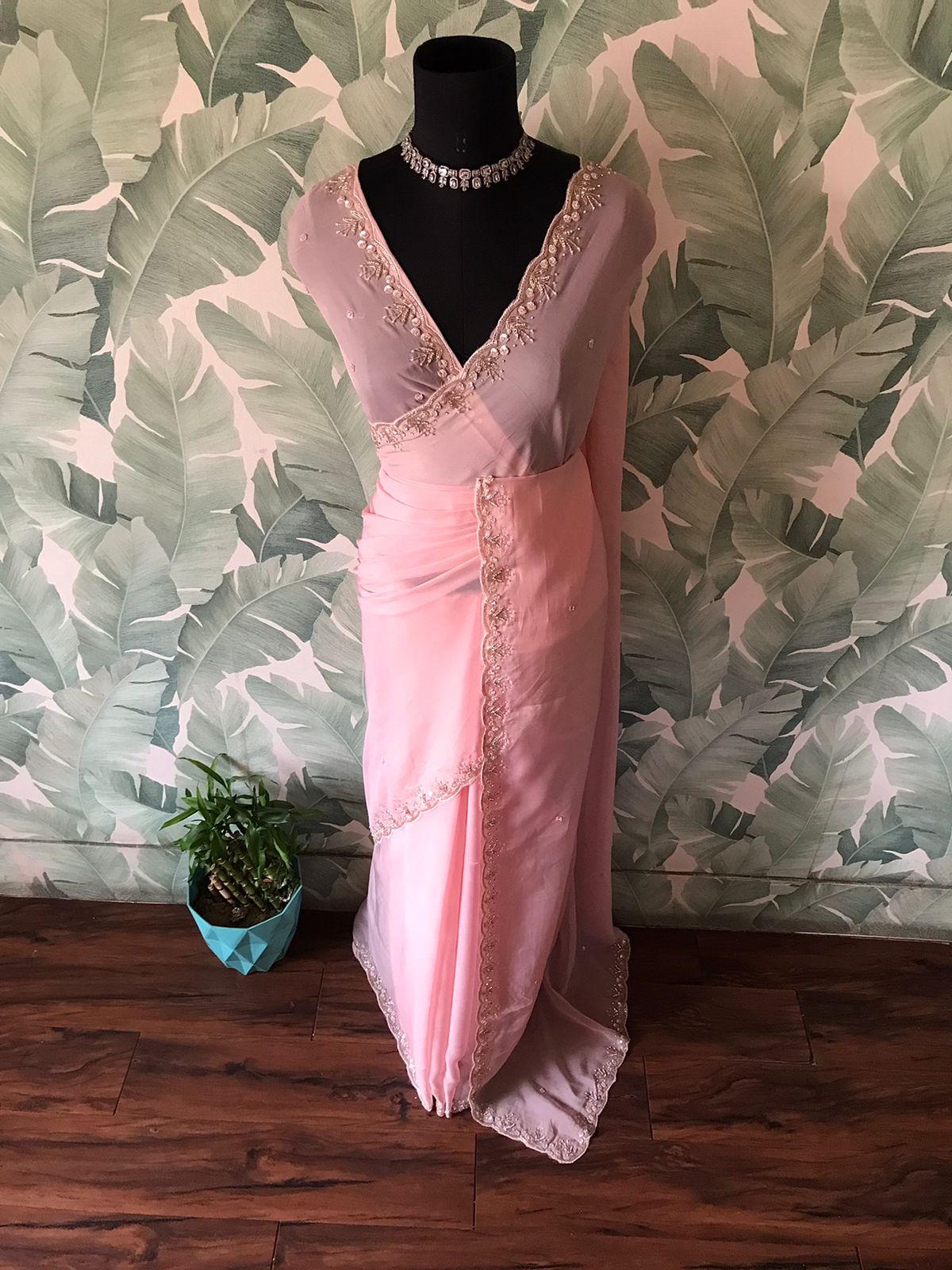 Premium Pure Organza Silk Handwork Saree