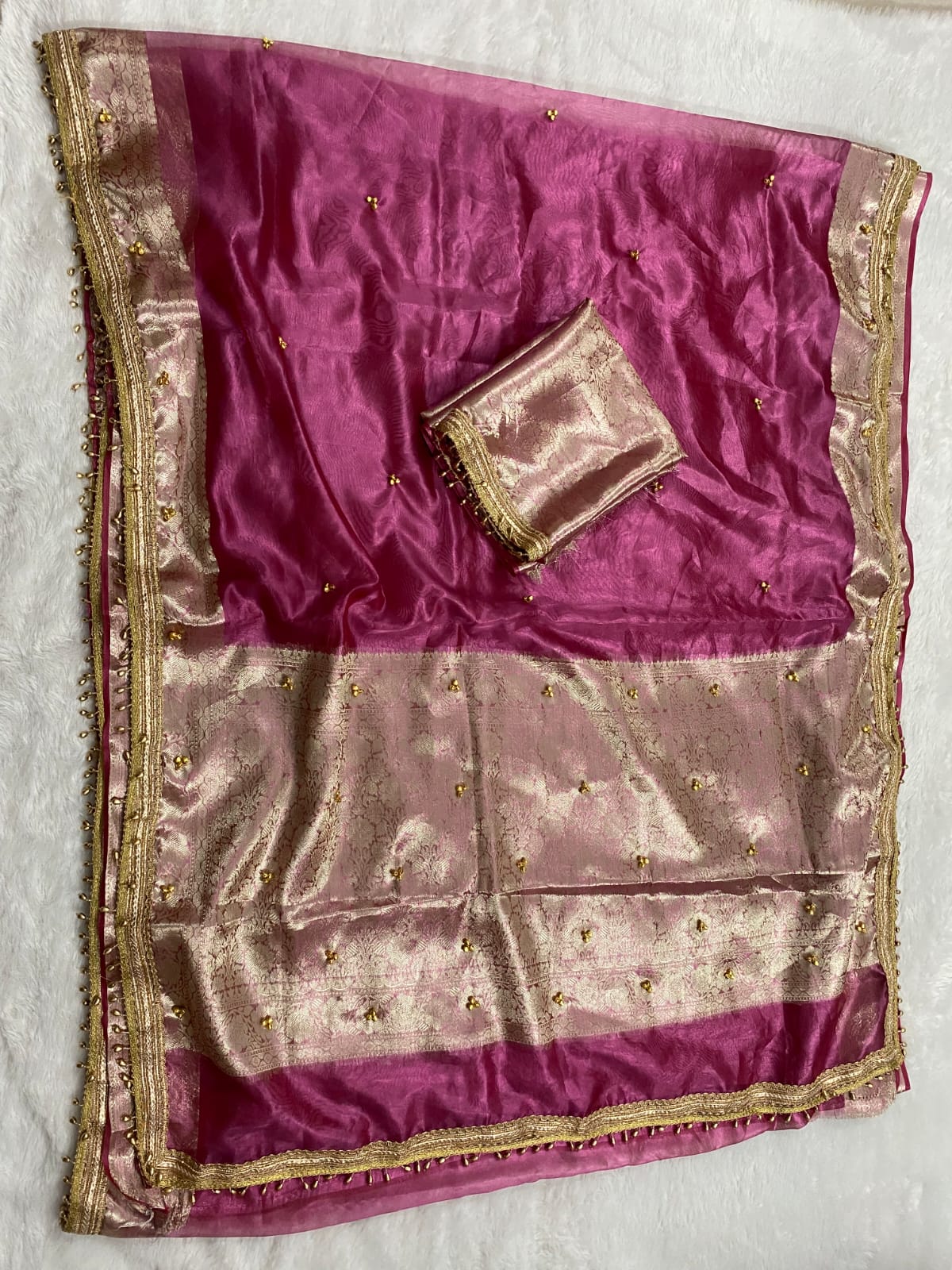 Trending Banarasi Tissue Silk Saree with Elegant Ghungroo Detailing