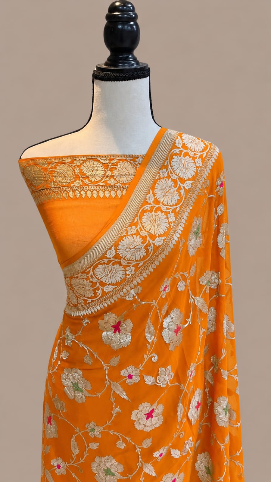 Banarasi Meendar Woven Semi Georgette Silk Saree – Timeless Elegance