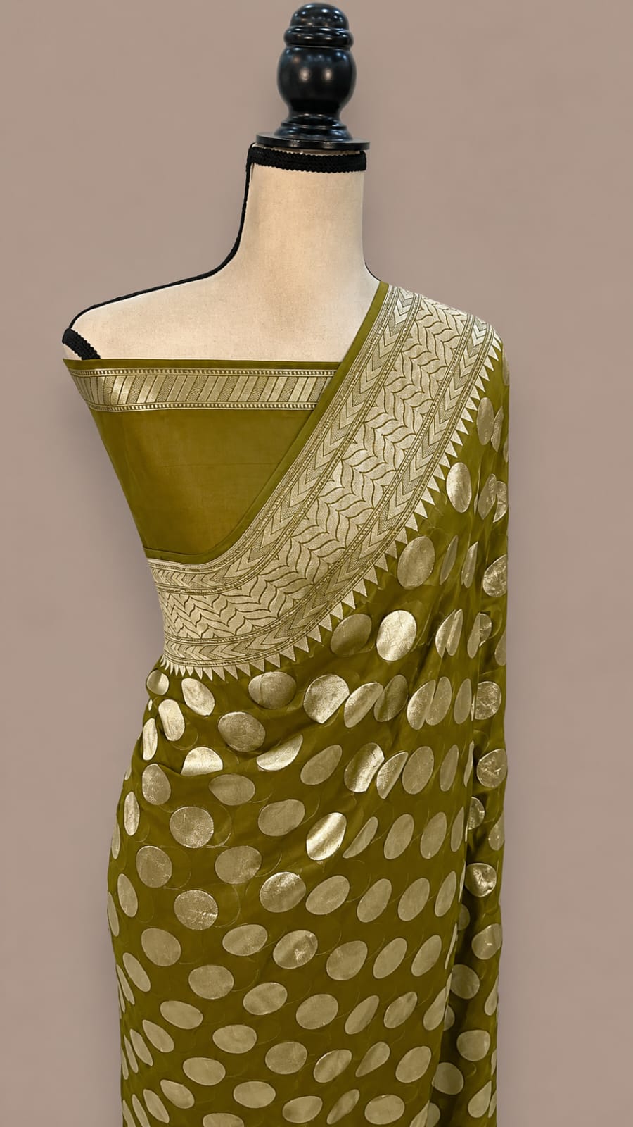 Premium Banarasi Semi Georgette Silk Saree – Elegant Water Zari Weaving
