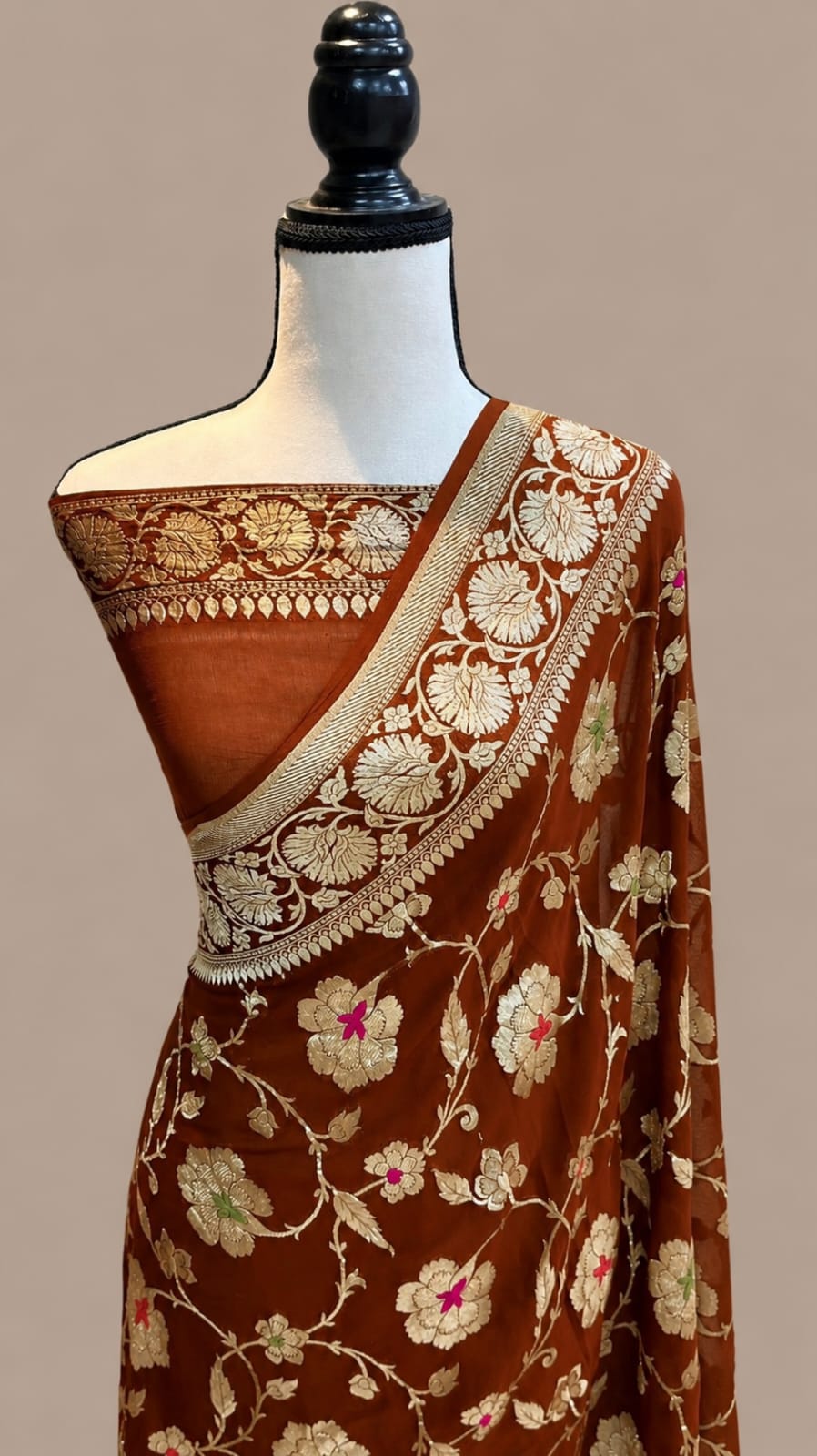 Banarasi Meendar Woven Semi Georgette Silk Saree – Timeless Elegance